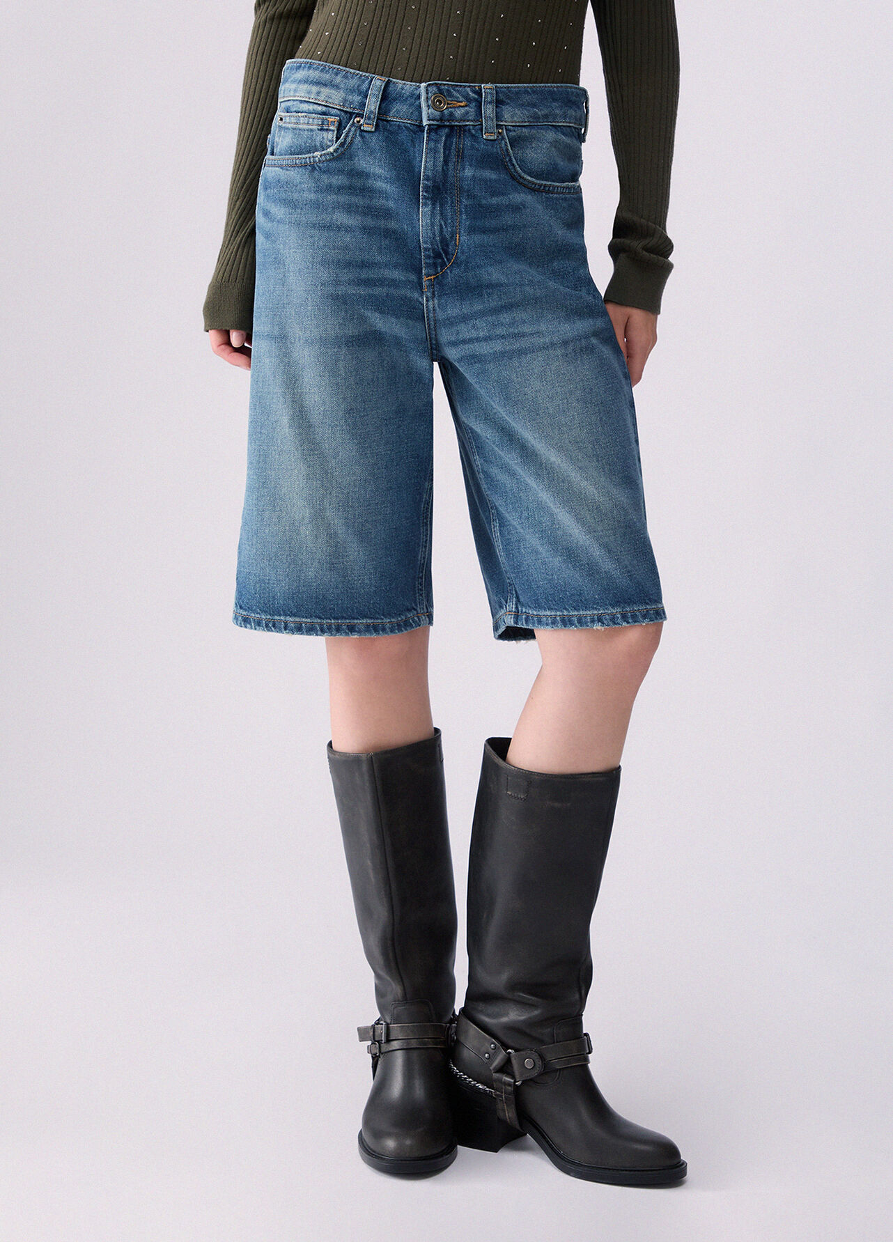 Bermuda in denim - BLUE DENIM