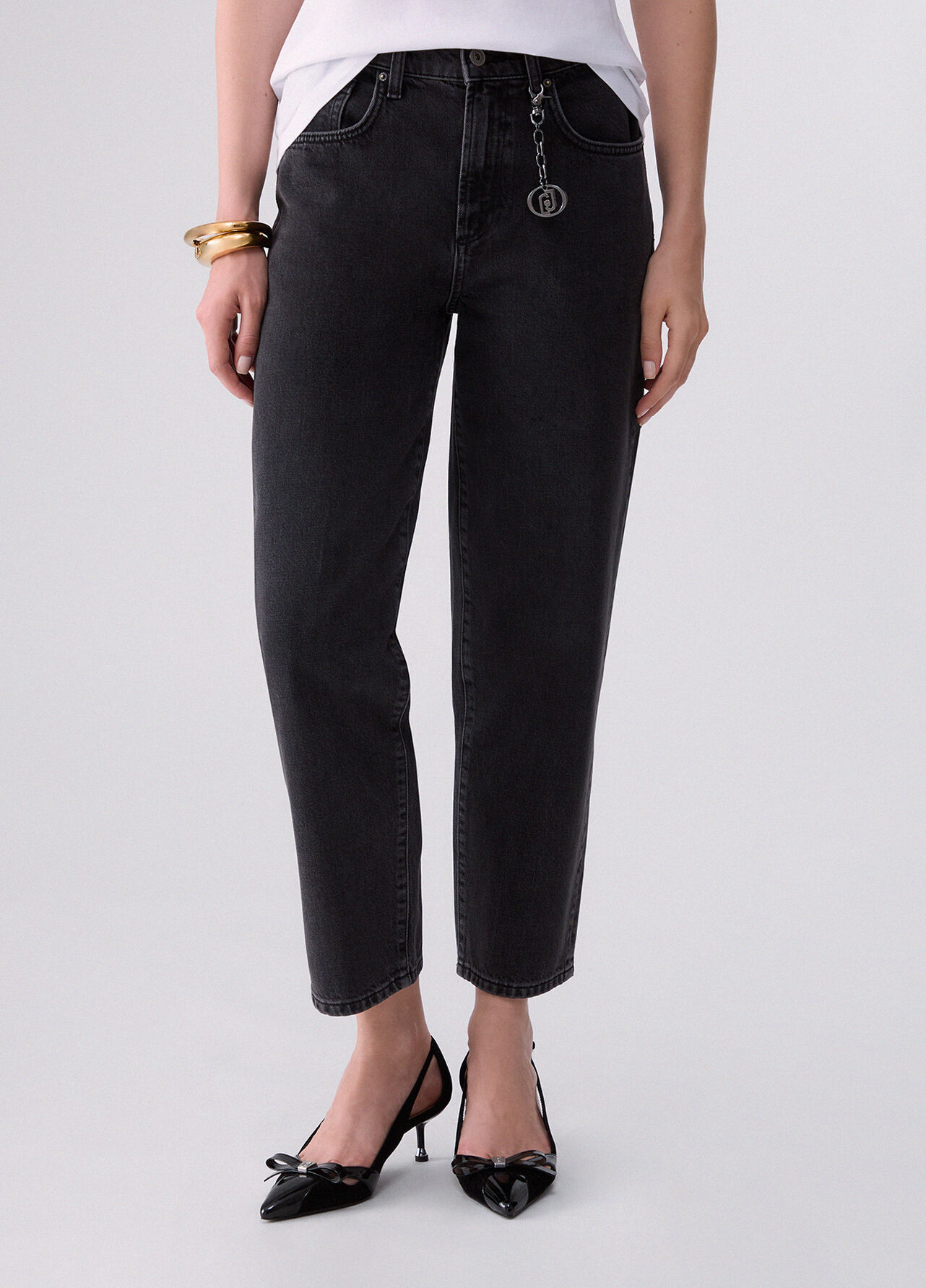 Jeans boy con strappi - BLACK DENIM