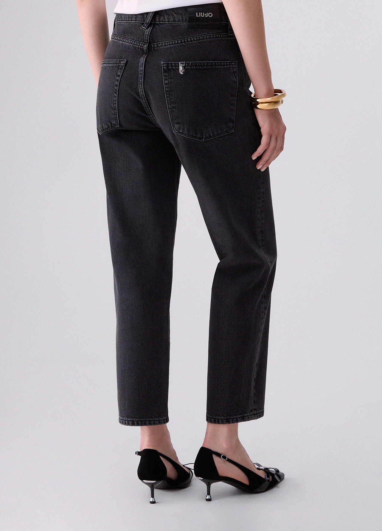 Jeans boy con strappi - BLACK DENIM