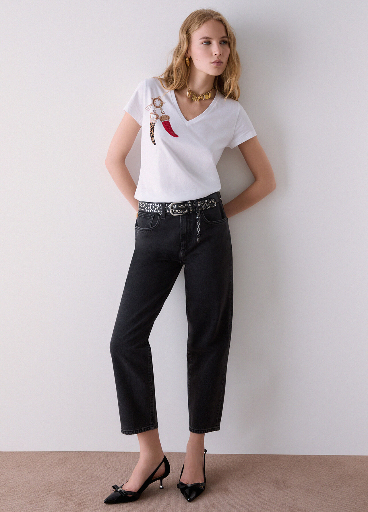 Jeans boy con strappi - BLACK DENIM
