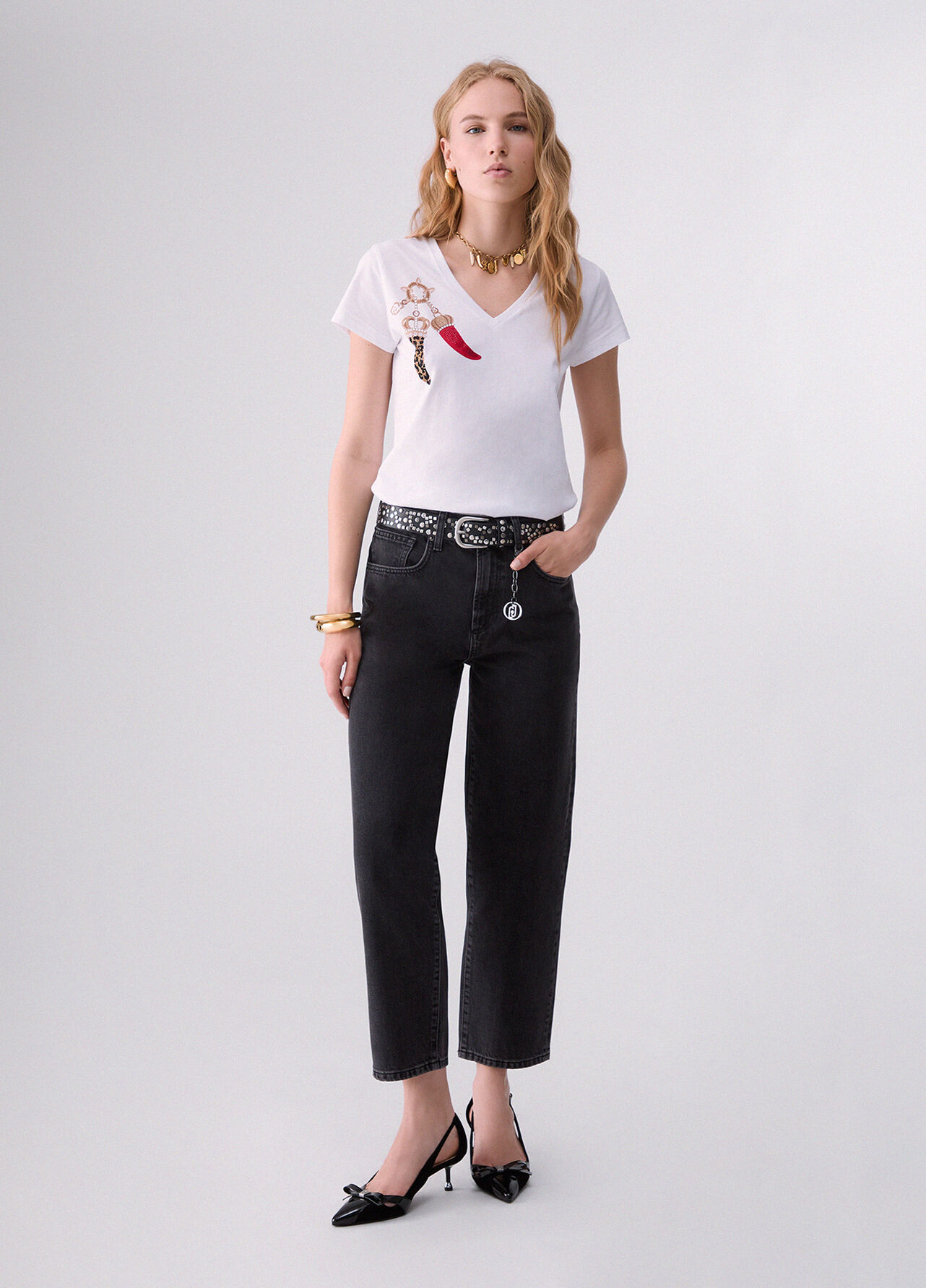 Jeans boy con strappi - BLACK DENIM