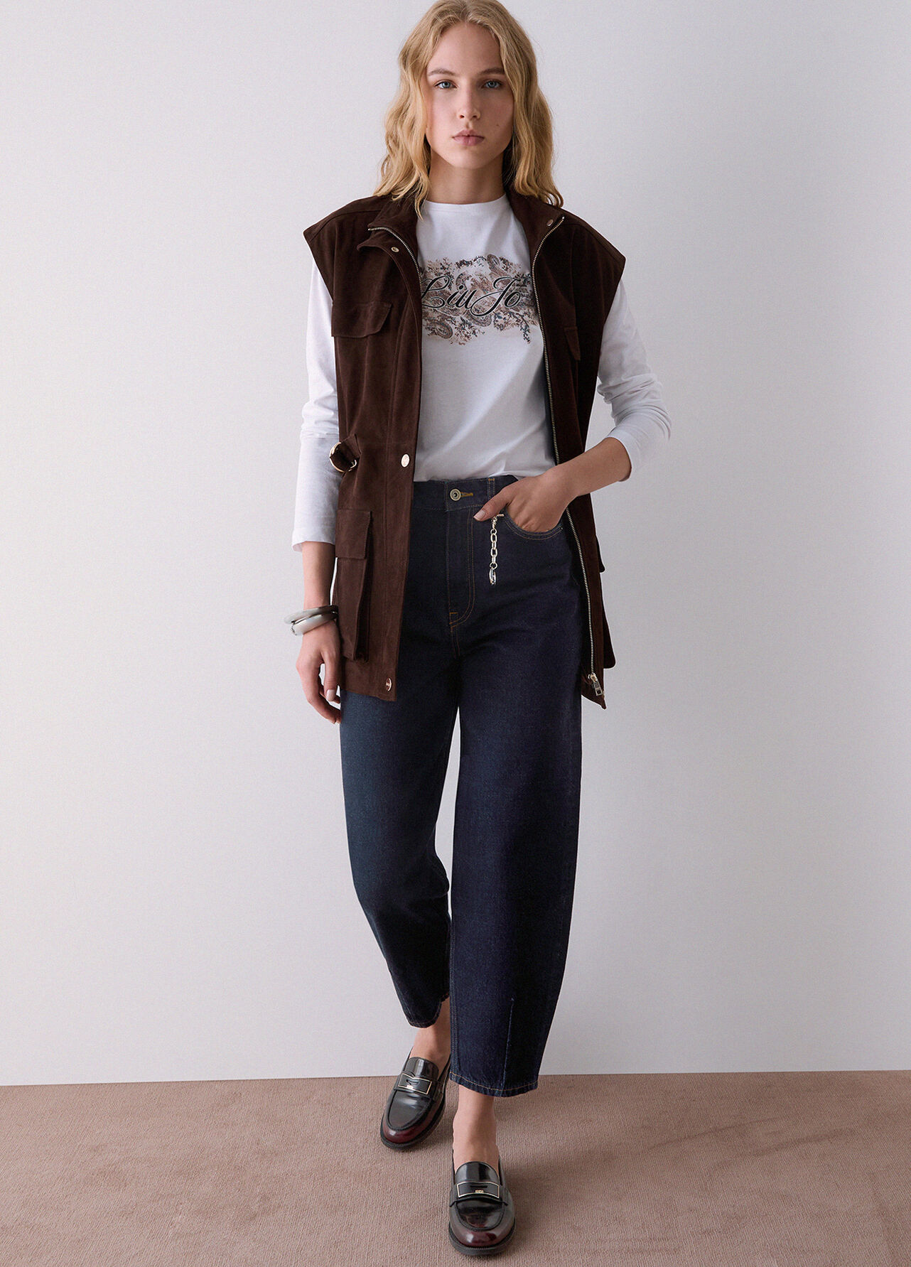 Jeans boyfriend a vita alta - BLUE DENIM