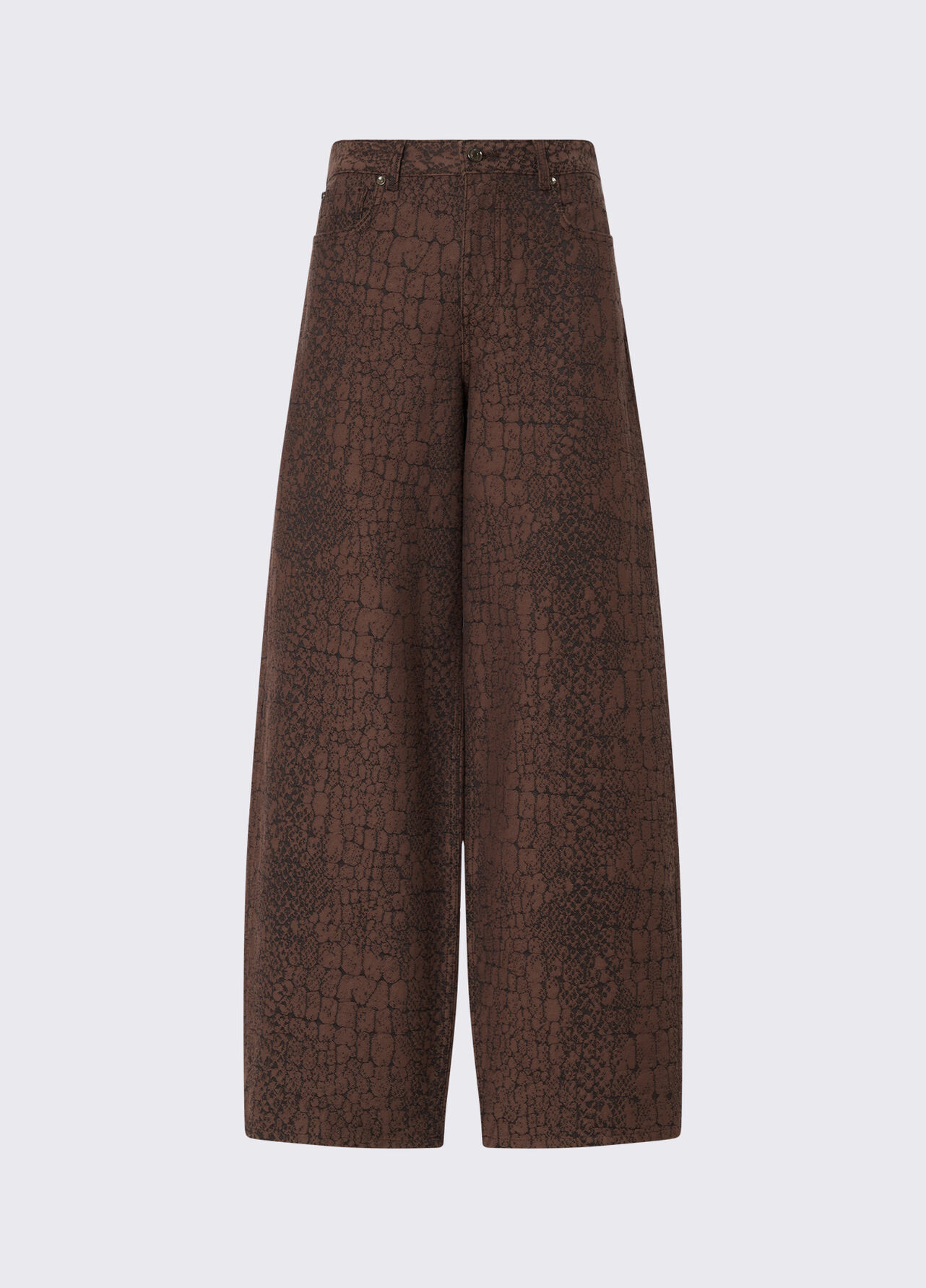 Pantaloni balloon jacquard - BROWN