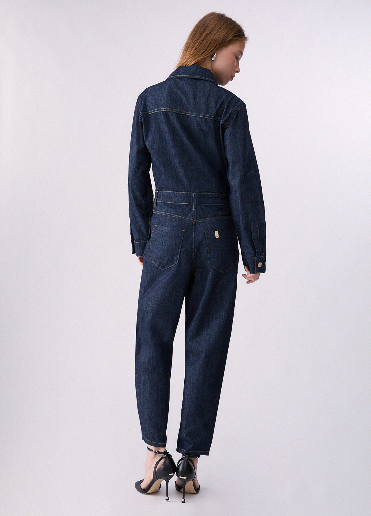 Tuta lunga in denim - BLUE DENIM