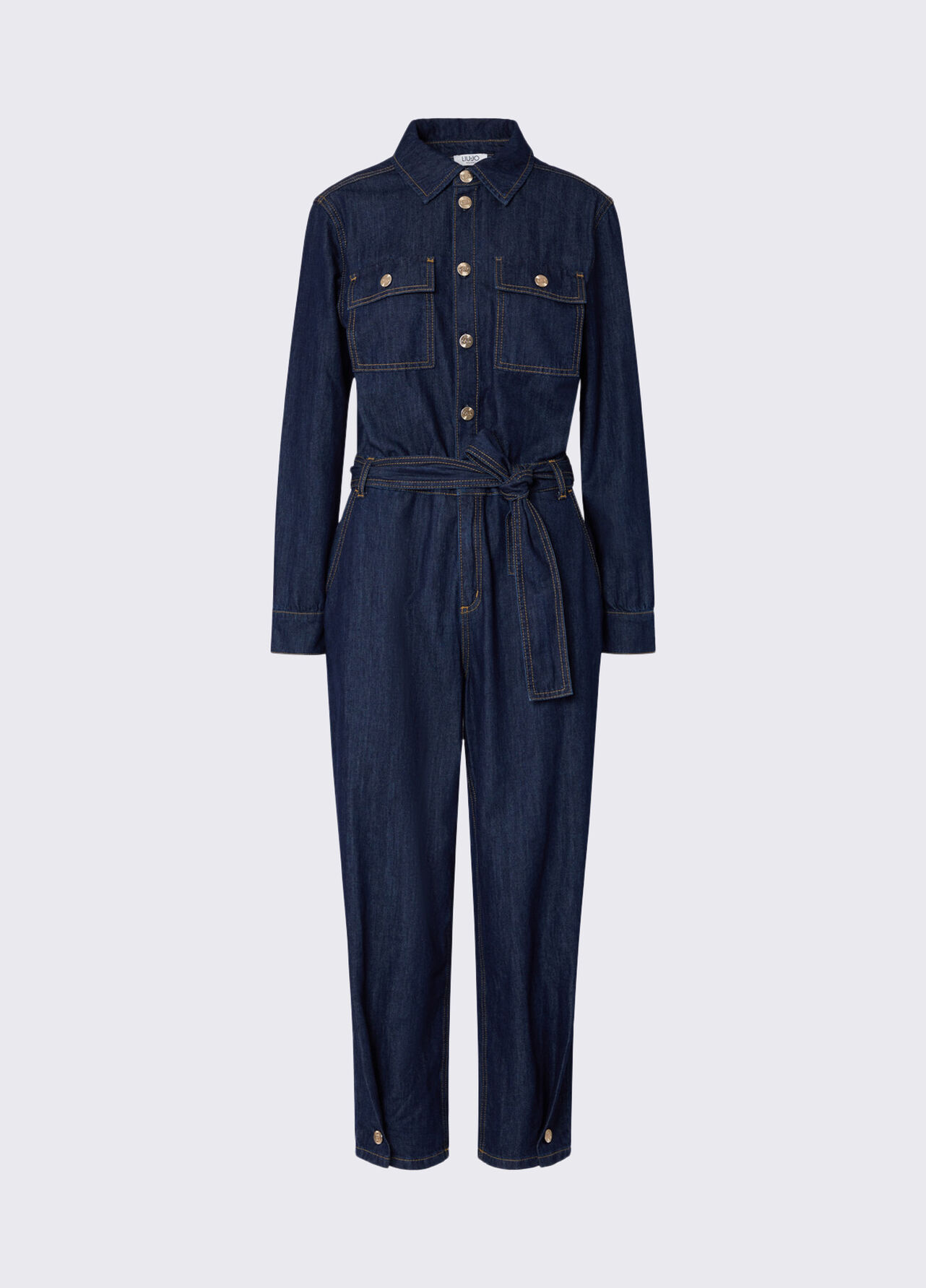 Tuta lunga in denim - BLUE DENIM