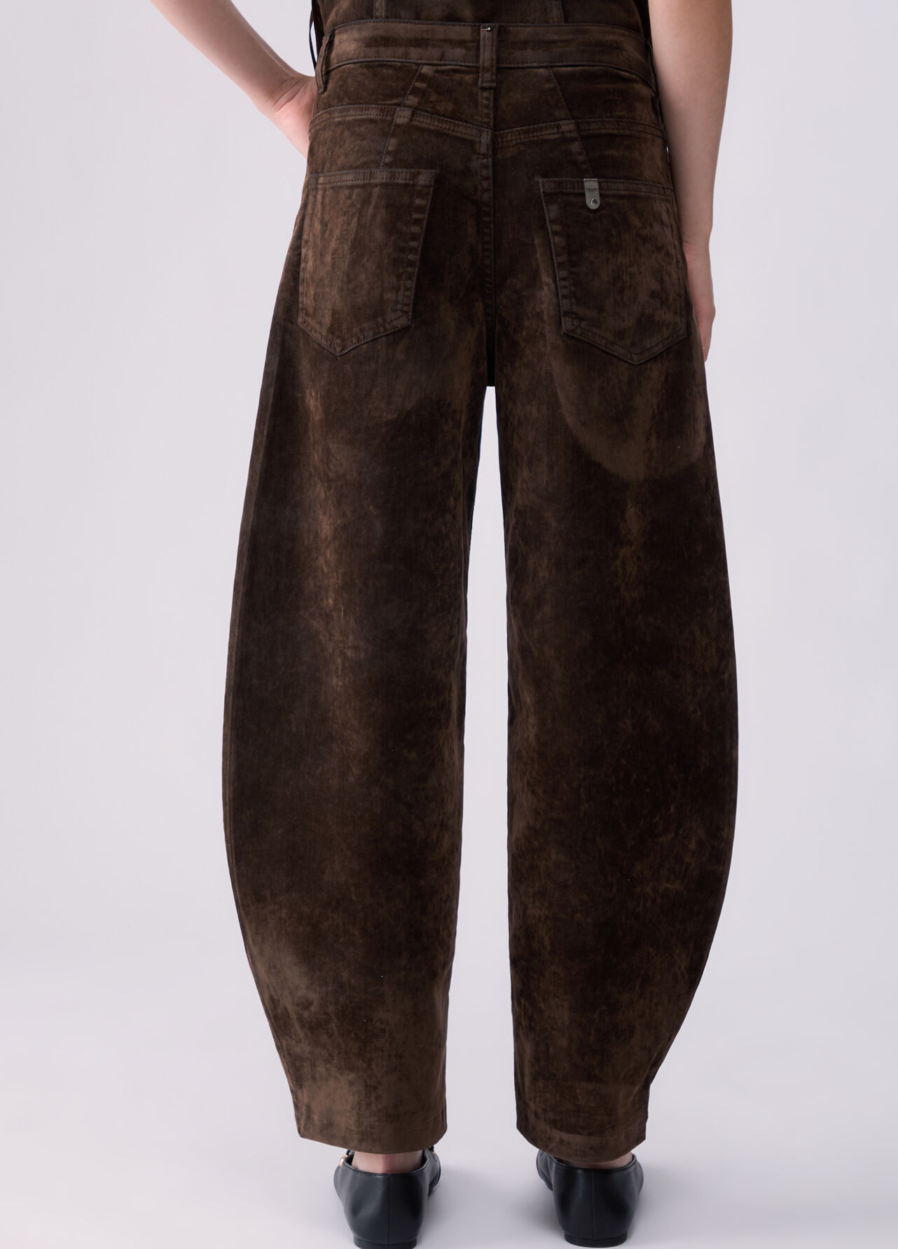 Pantaloni balloon in velluto - BLUE DENIM