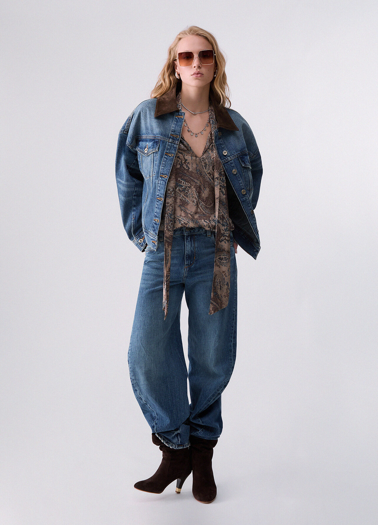 Giacca oversize in denim - BLUE DENIM