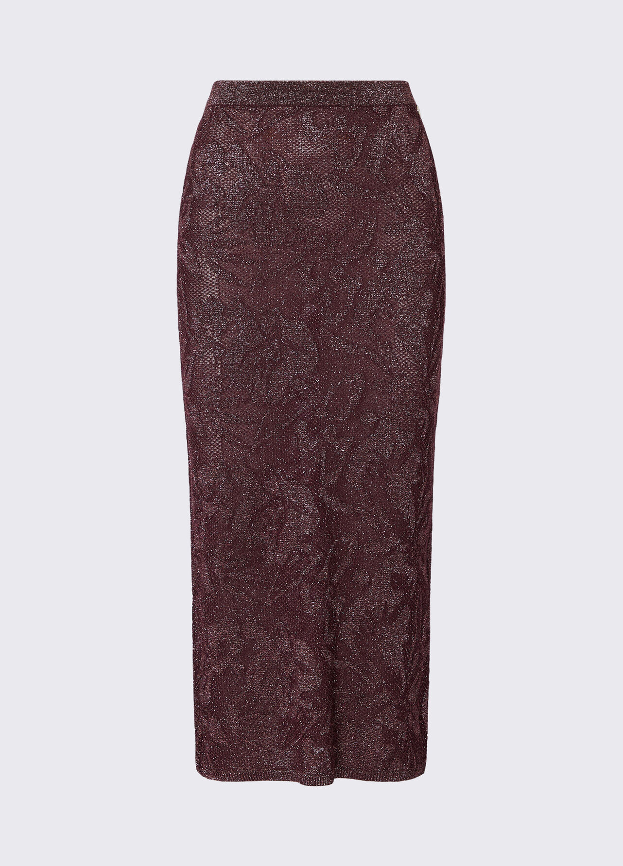 Longuette in pizzo lamé - AUBERGINE