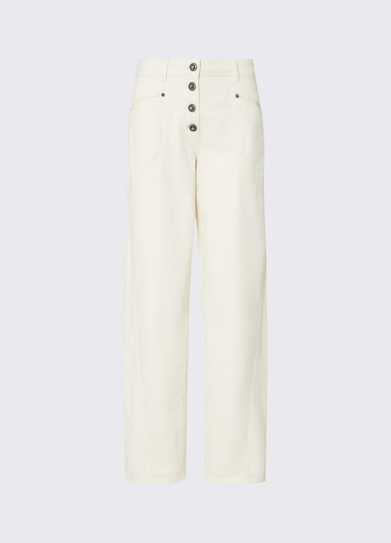 Pantaloni baggy a vita bassa - WHITE