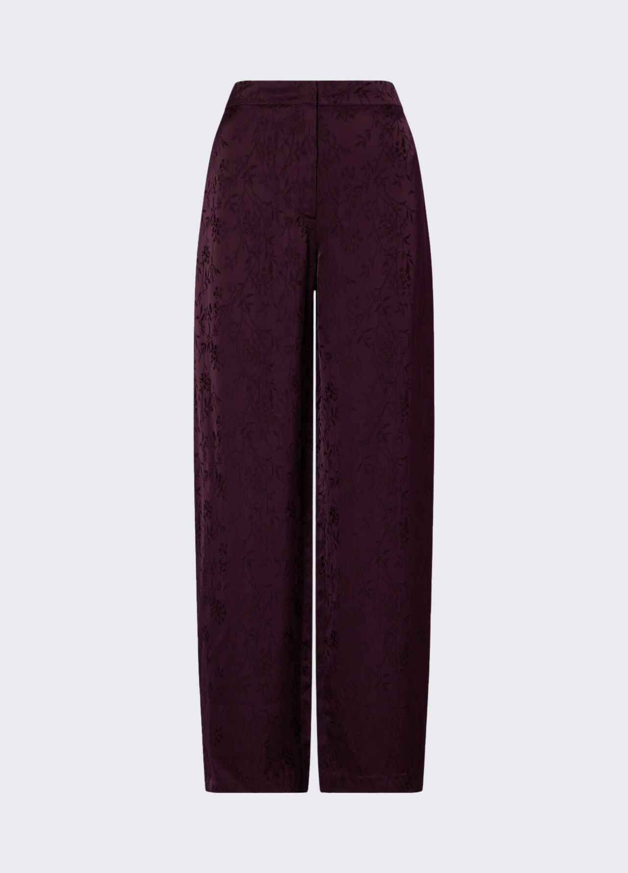 Pantaloni balloon in raso jacquard - AUBERGINE