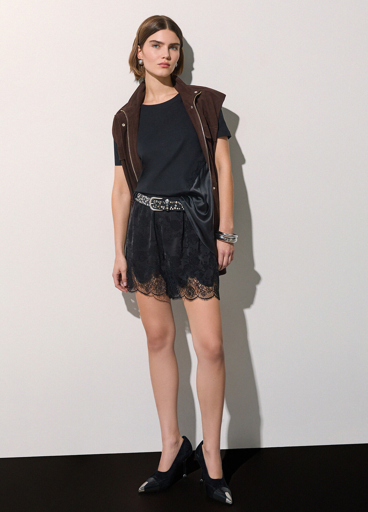 T-shirt bimateriale - BLACK
