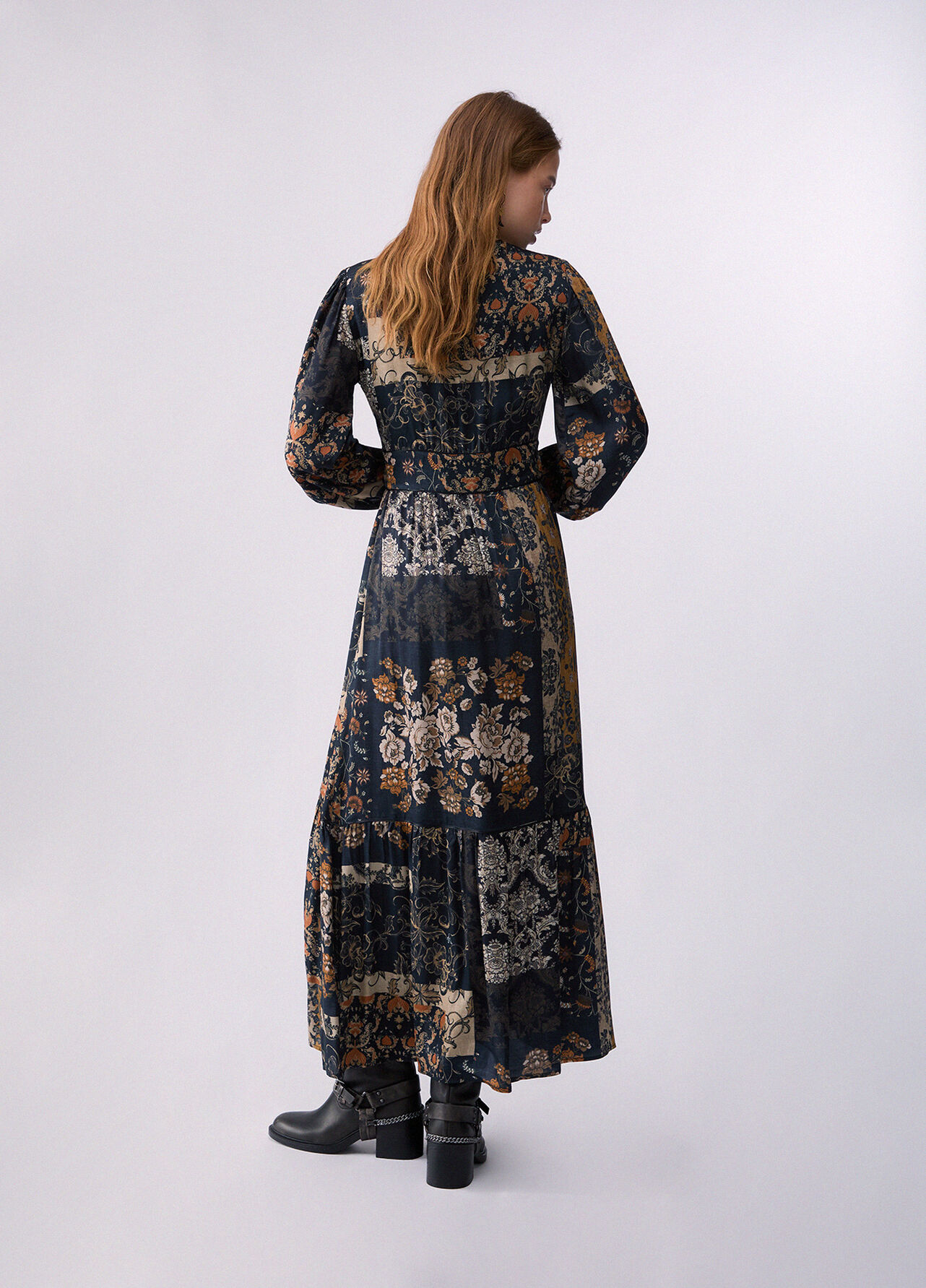 Abito lungo con balze - FLORAL PRINT