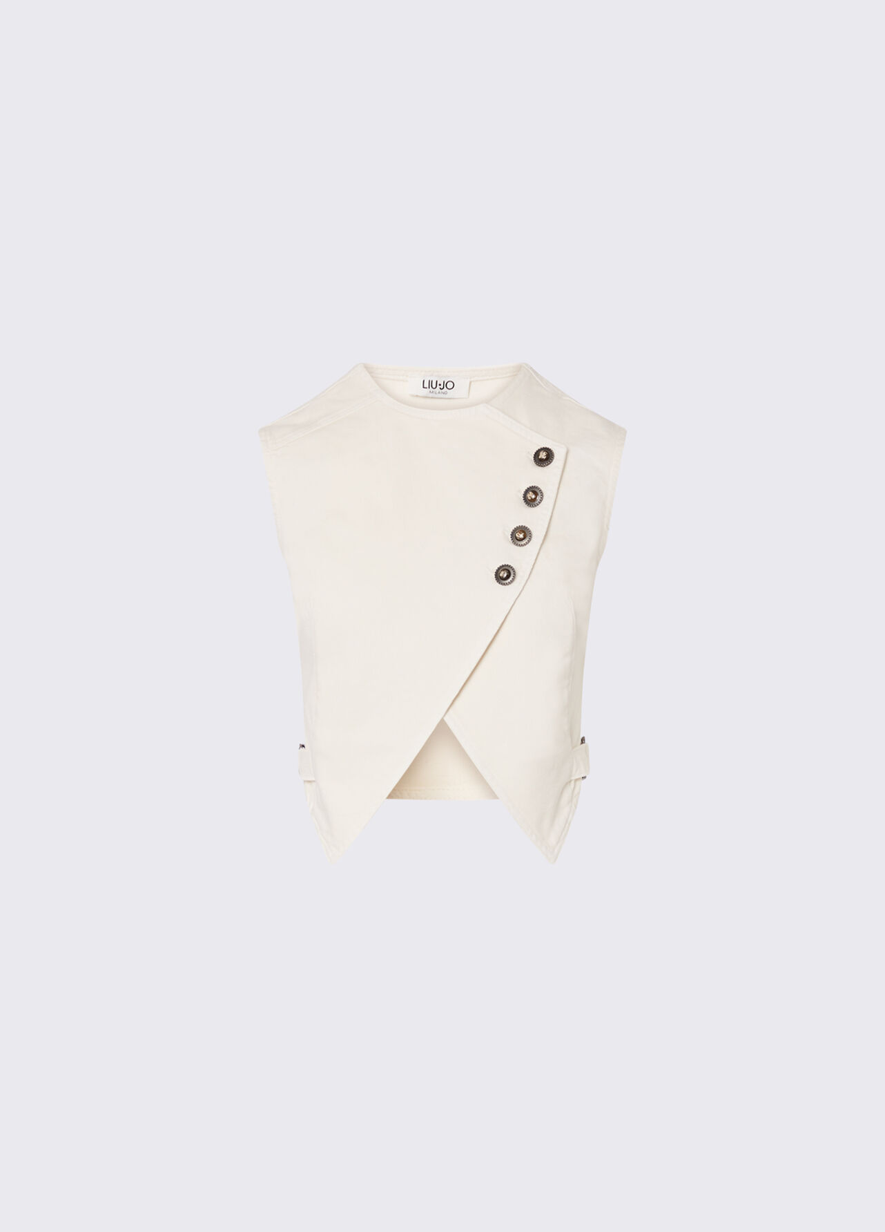 Gilet slim fit asimmetrico - WHITE