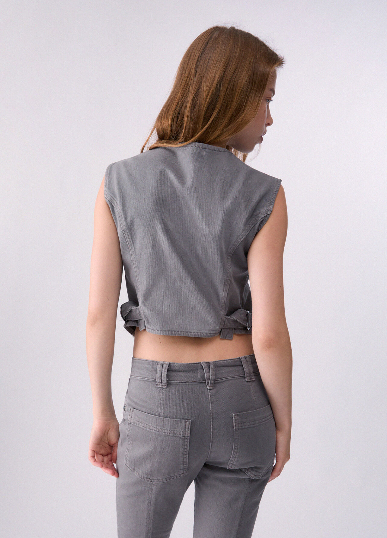 Gilet slim fit asimmetrico - GREY