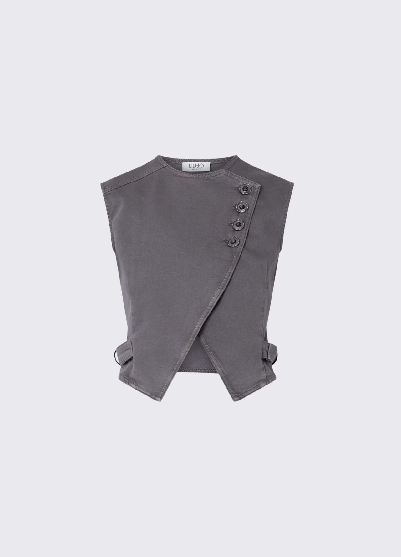 Gilet slim fit asimmetrico - GREY