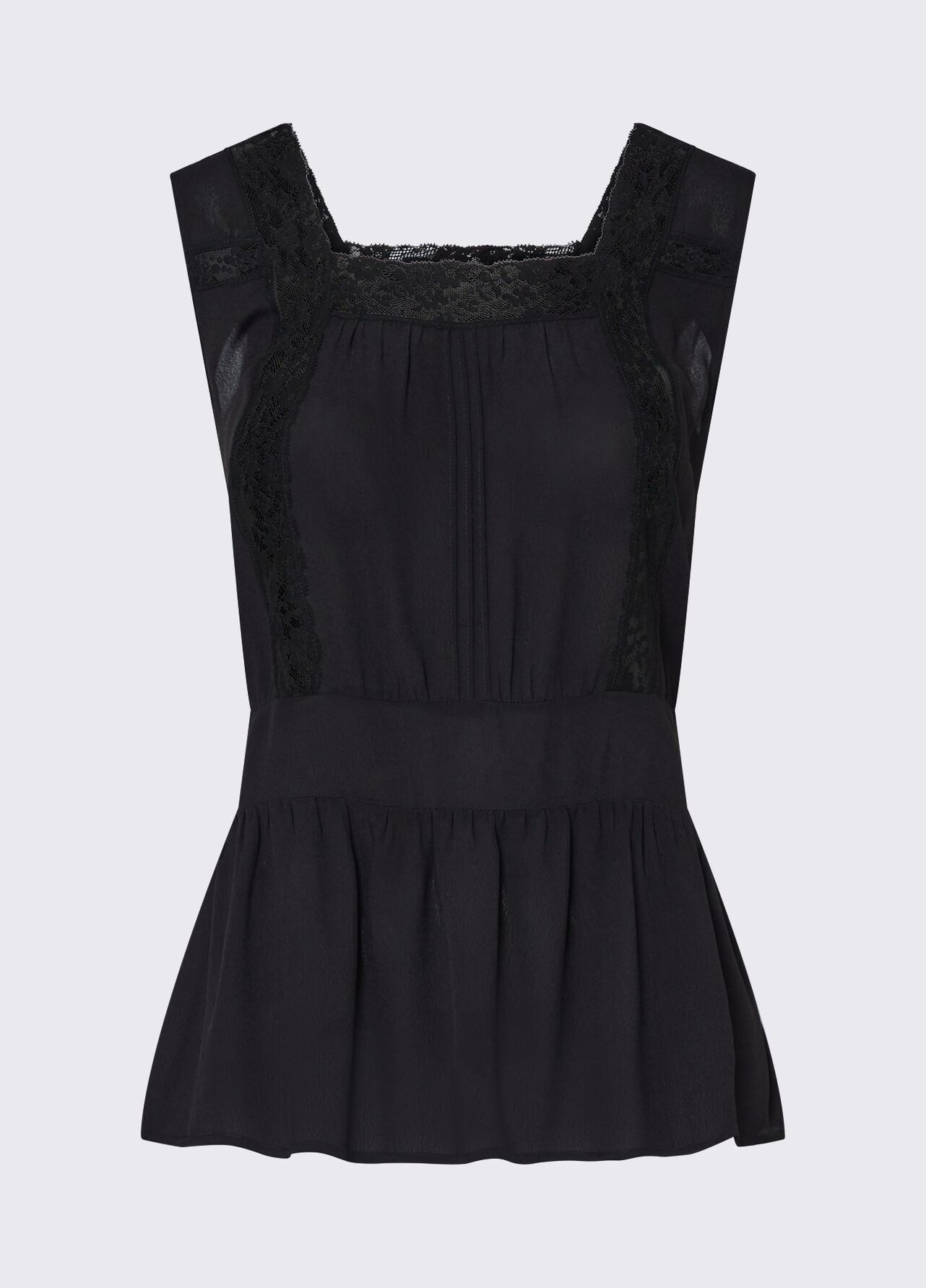 Top con pizzo - BLACK