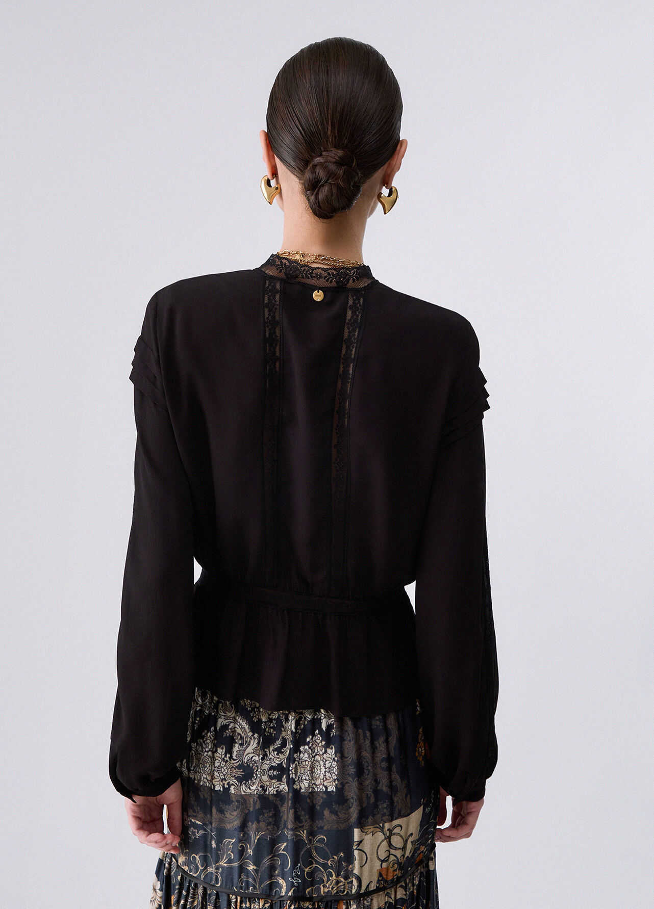 Camicia con pizzo - BLACK