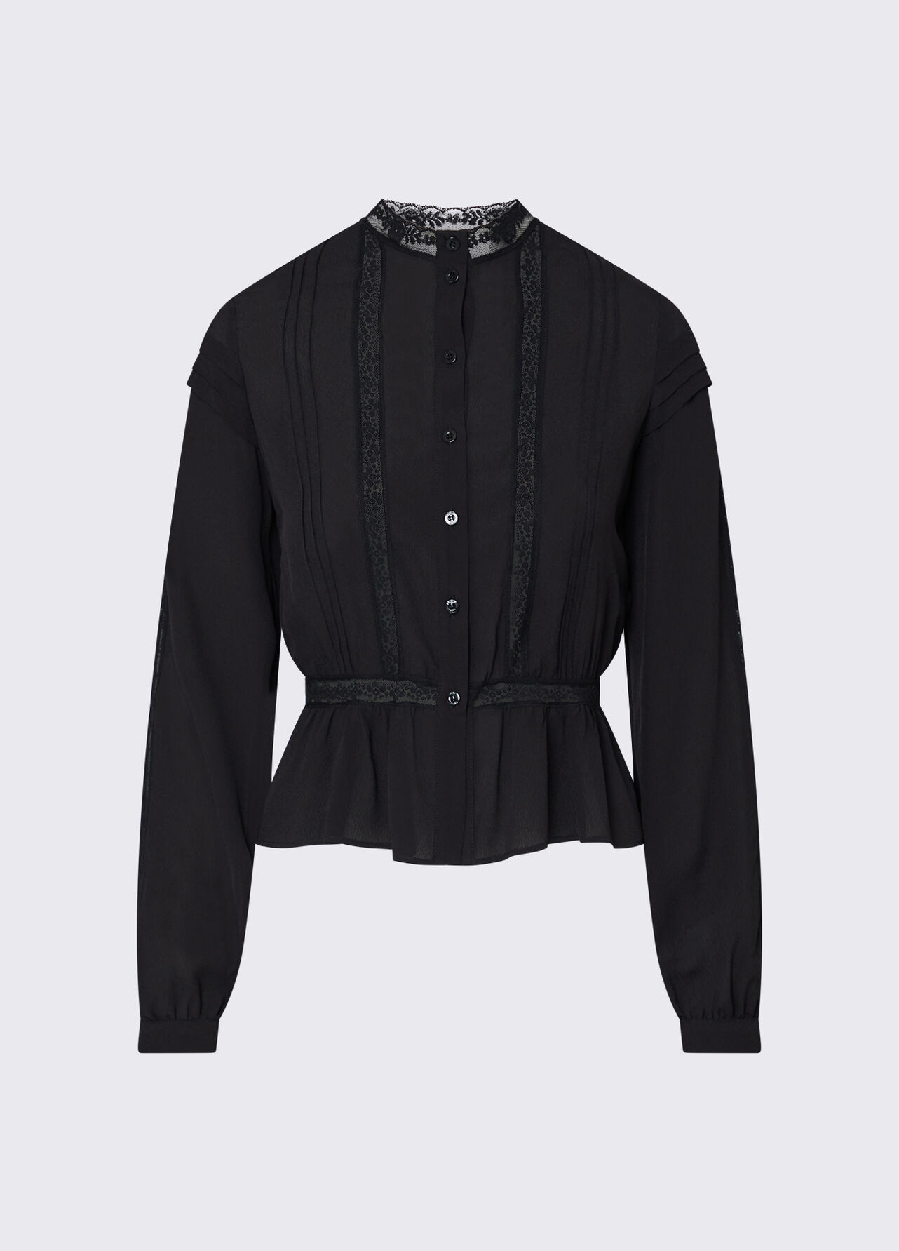 Camicia con pizzo - BLACK
