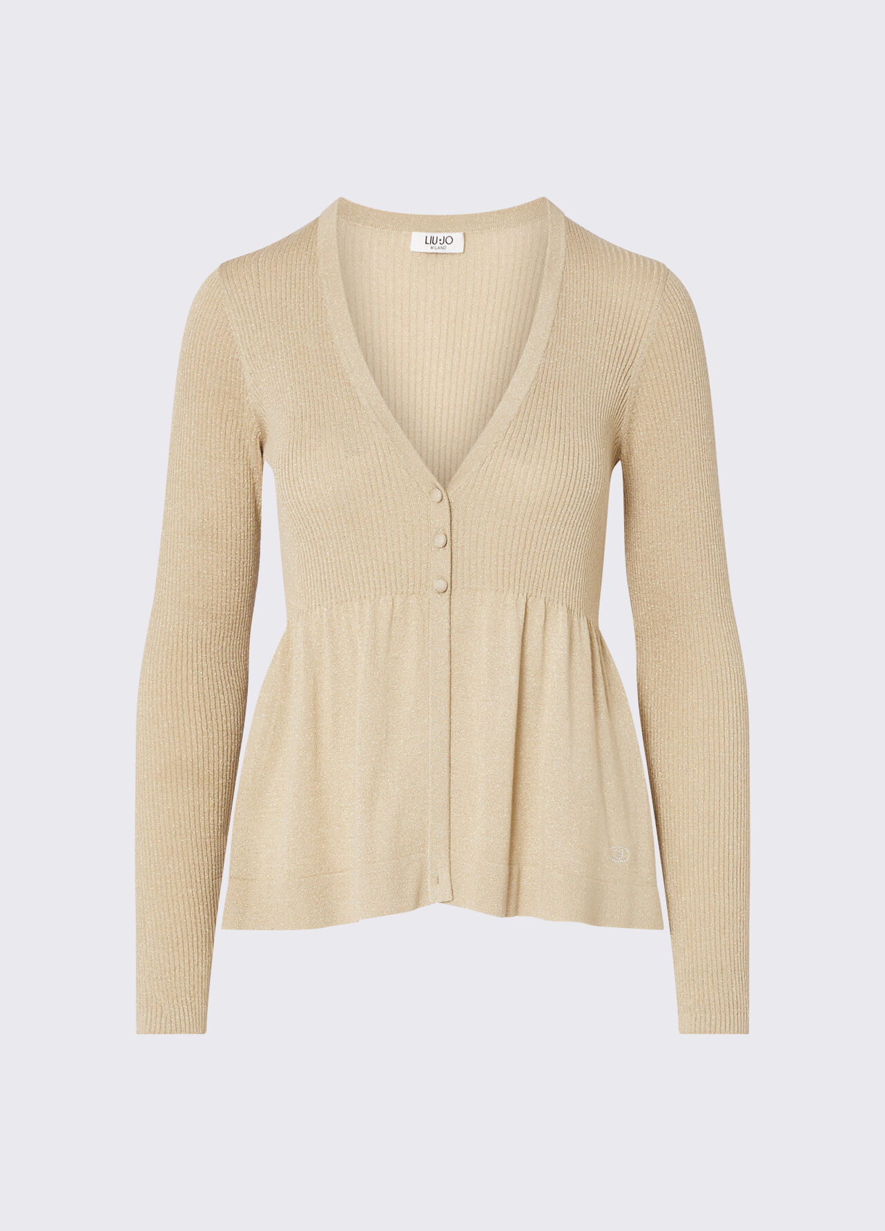 Maglia con lamé - BEIGE