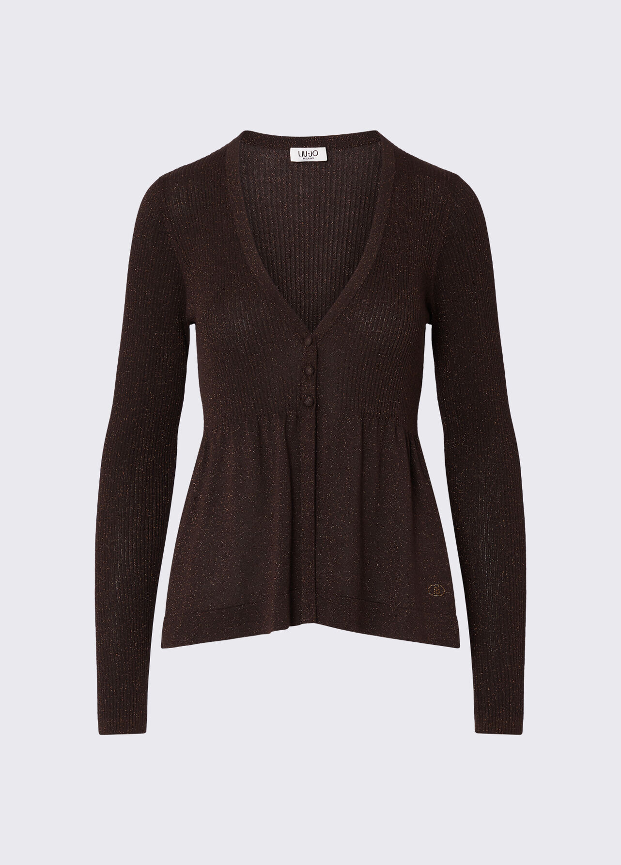 Maglia con lamé - DARK BROWN