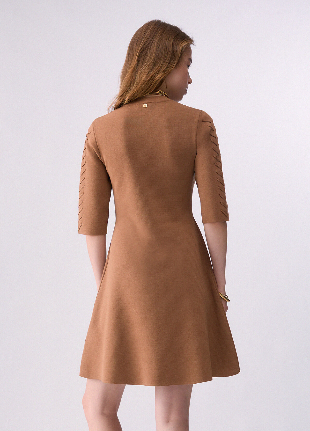 Abito in maglia fit & flare - BEIGE
