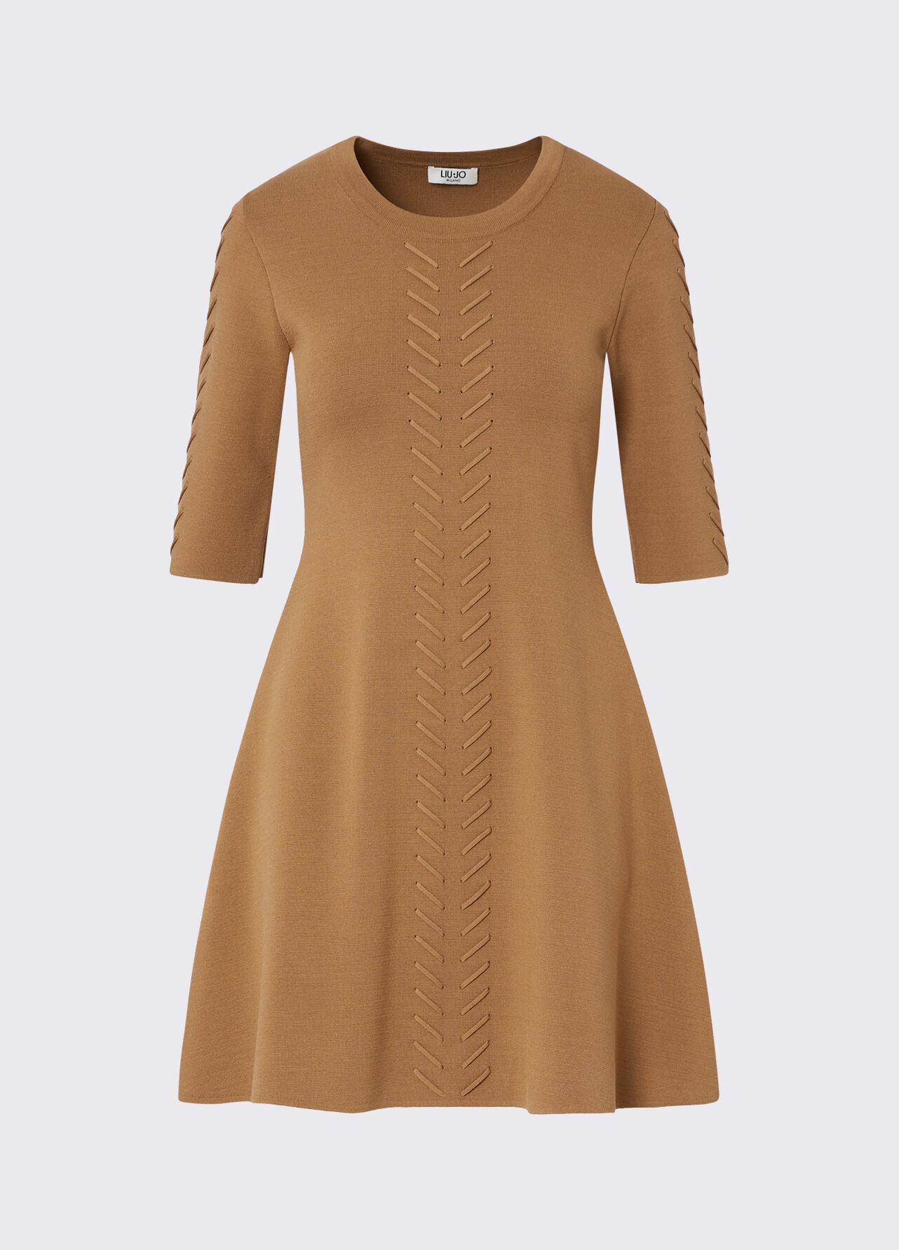 Abito in maglia fit & flare - BEIGE