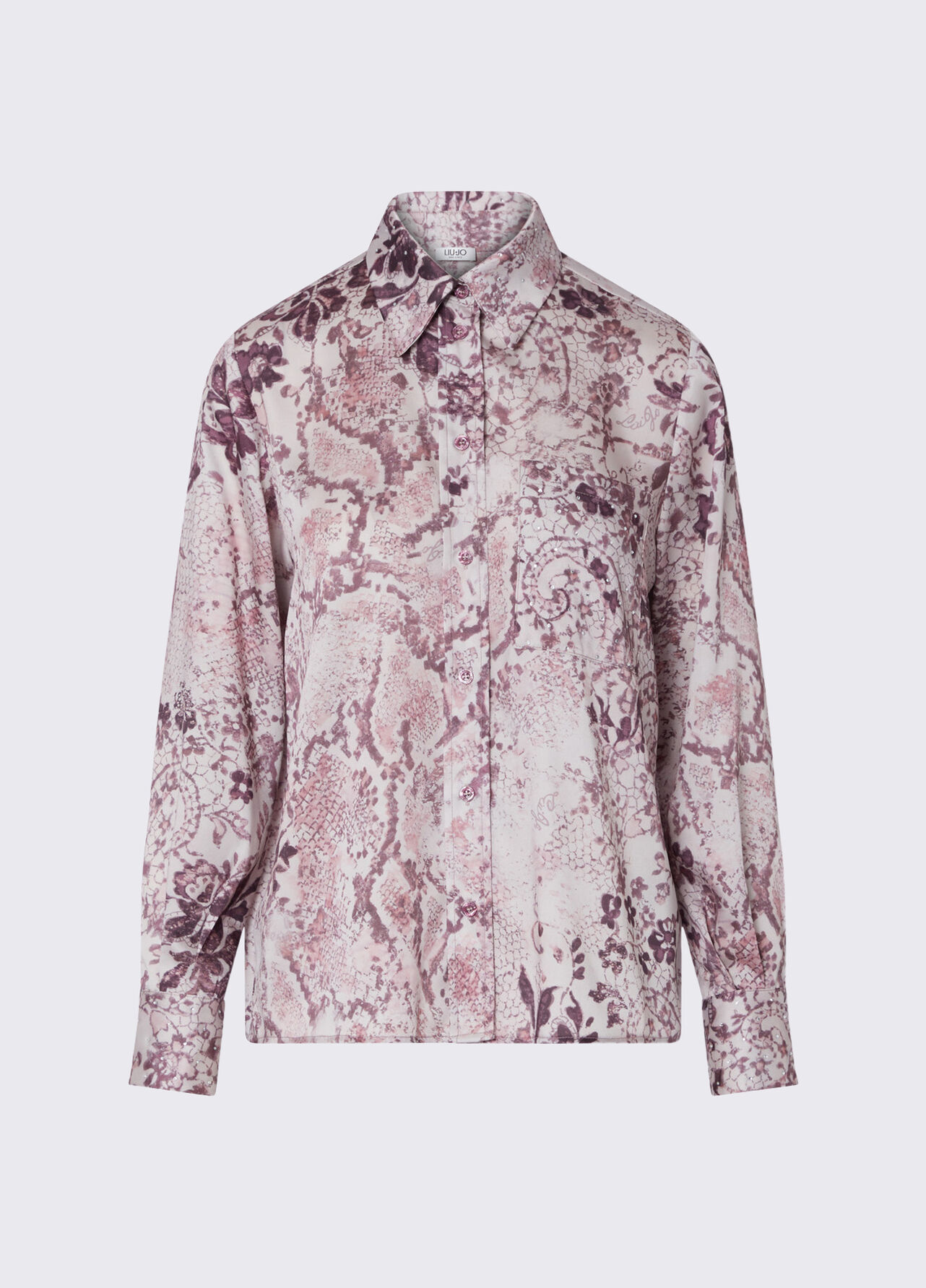 Camicia in twill stampato - PINK