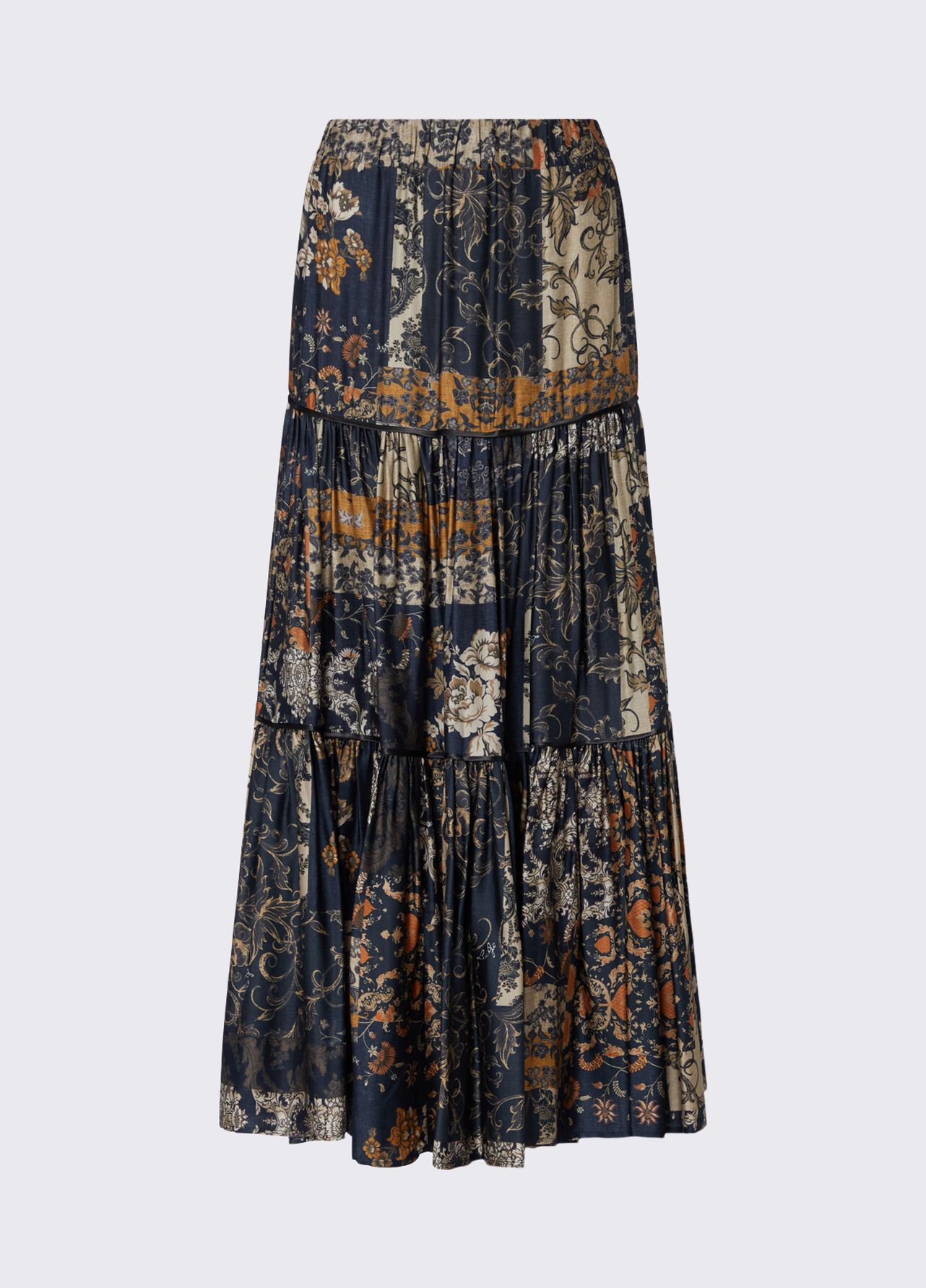 Gonna lunga con balze - FLORAL PRINT