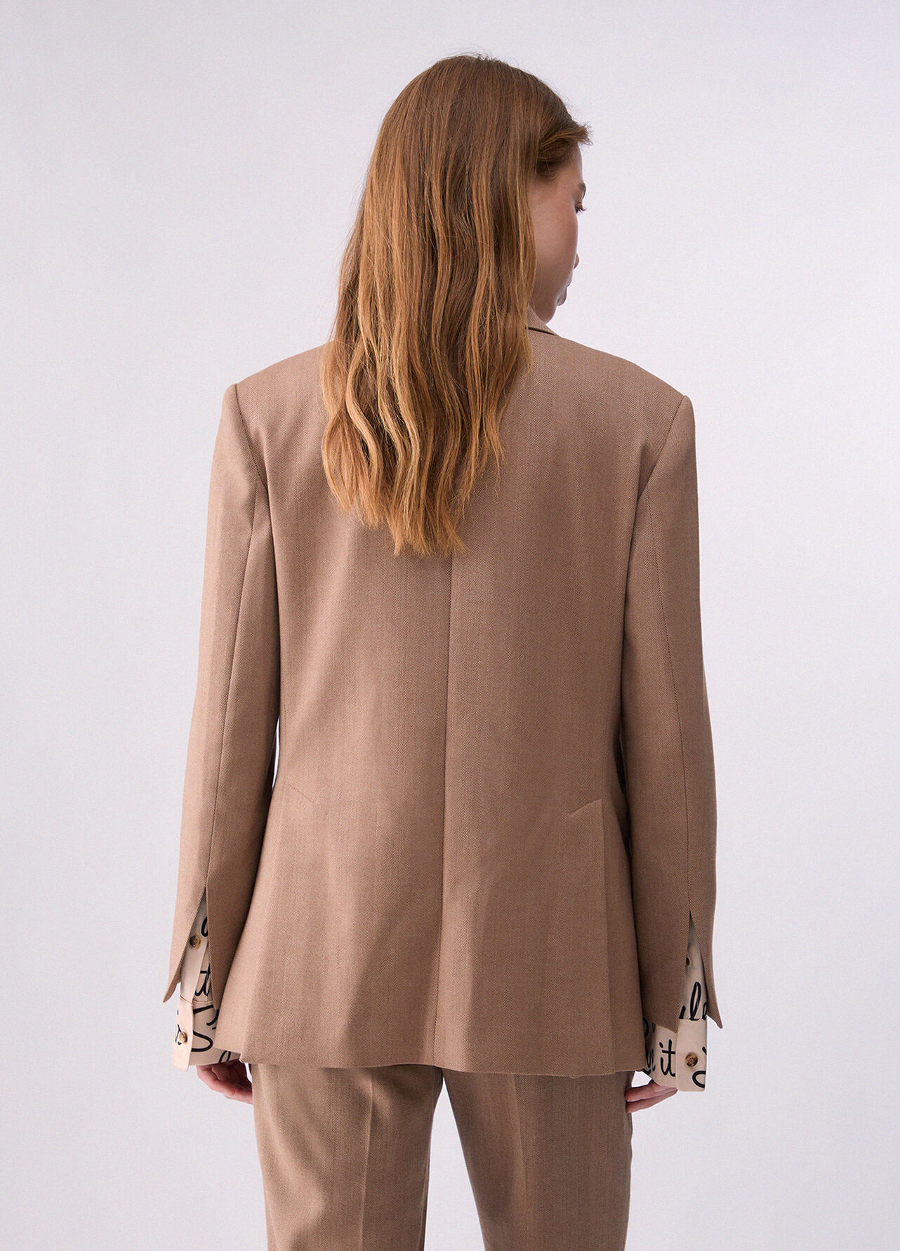 Blazer in tessuto resca - BEIGE