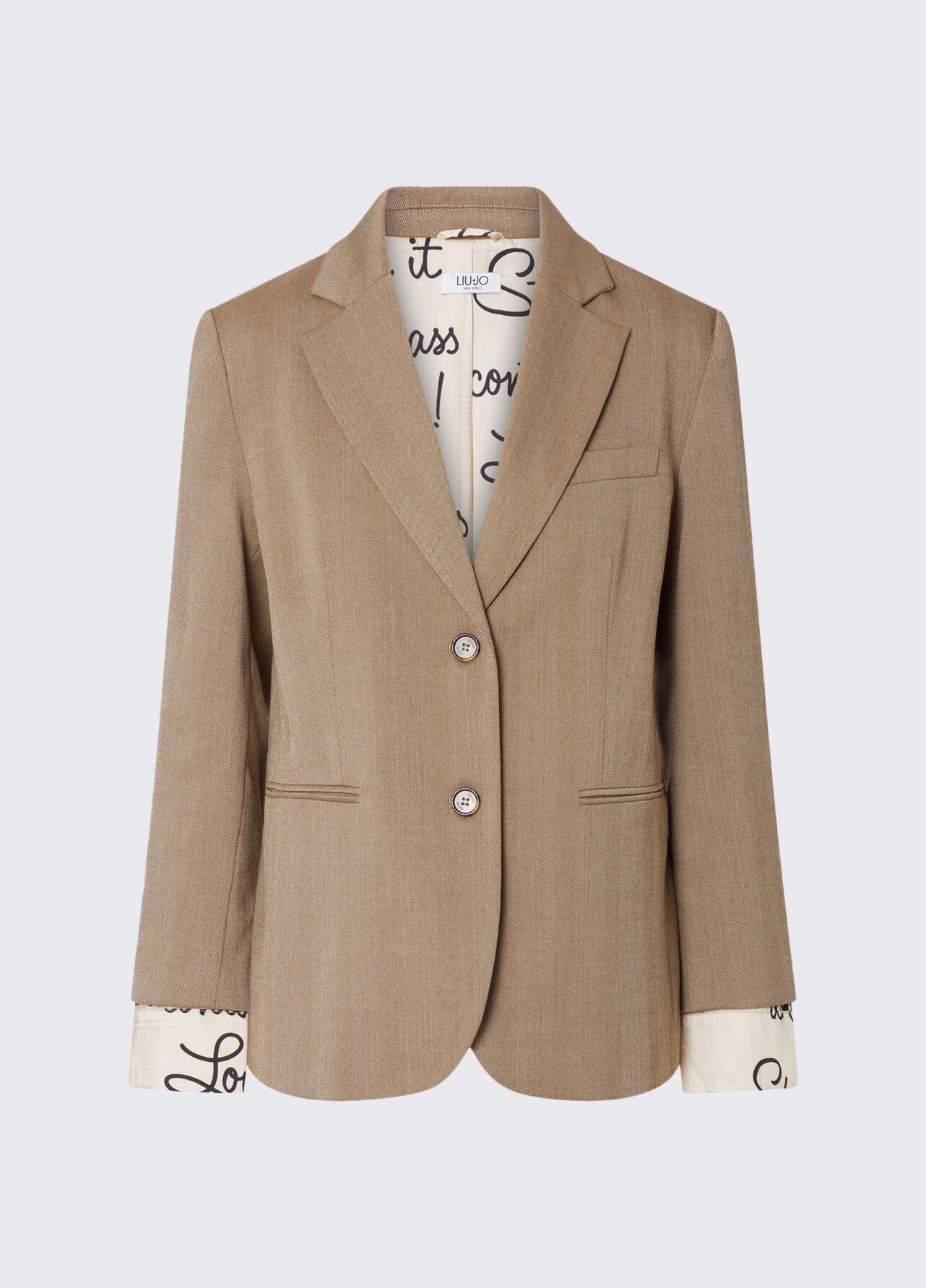 Blazer in tessuto resca - BEIGE