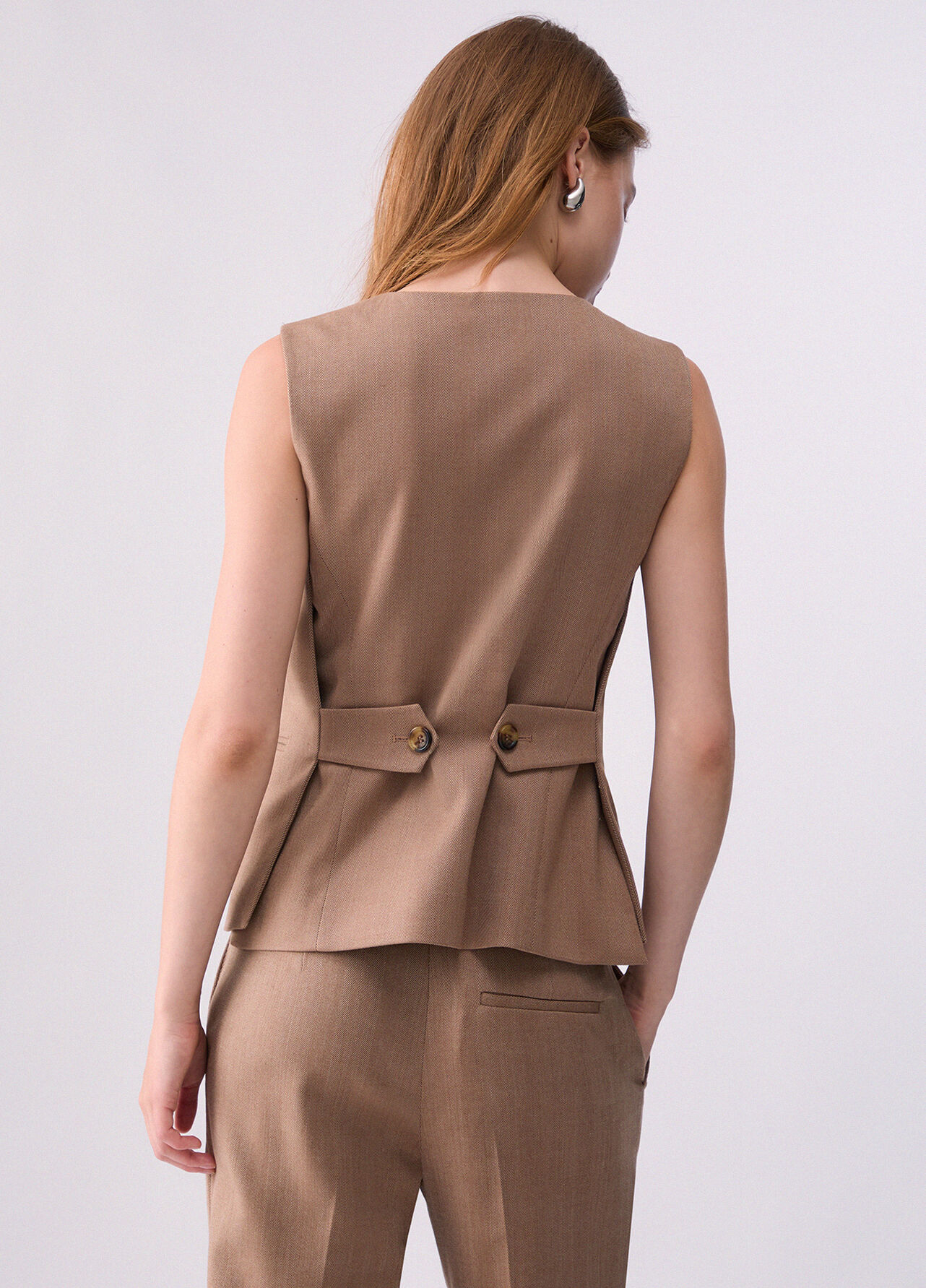 Gilet con alamari - BEIGE