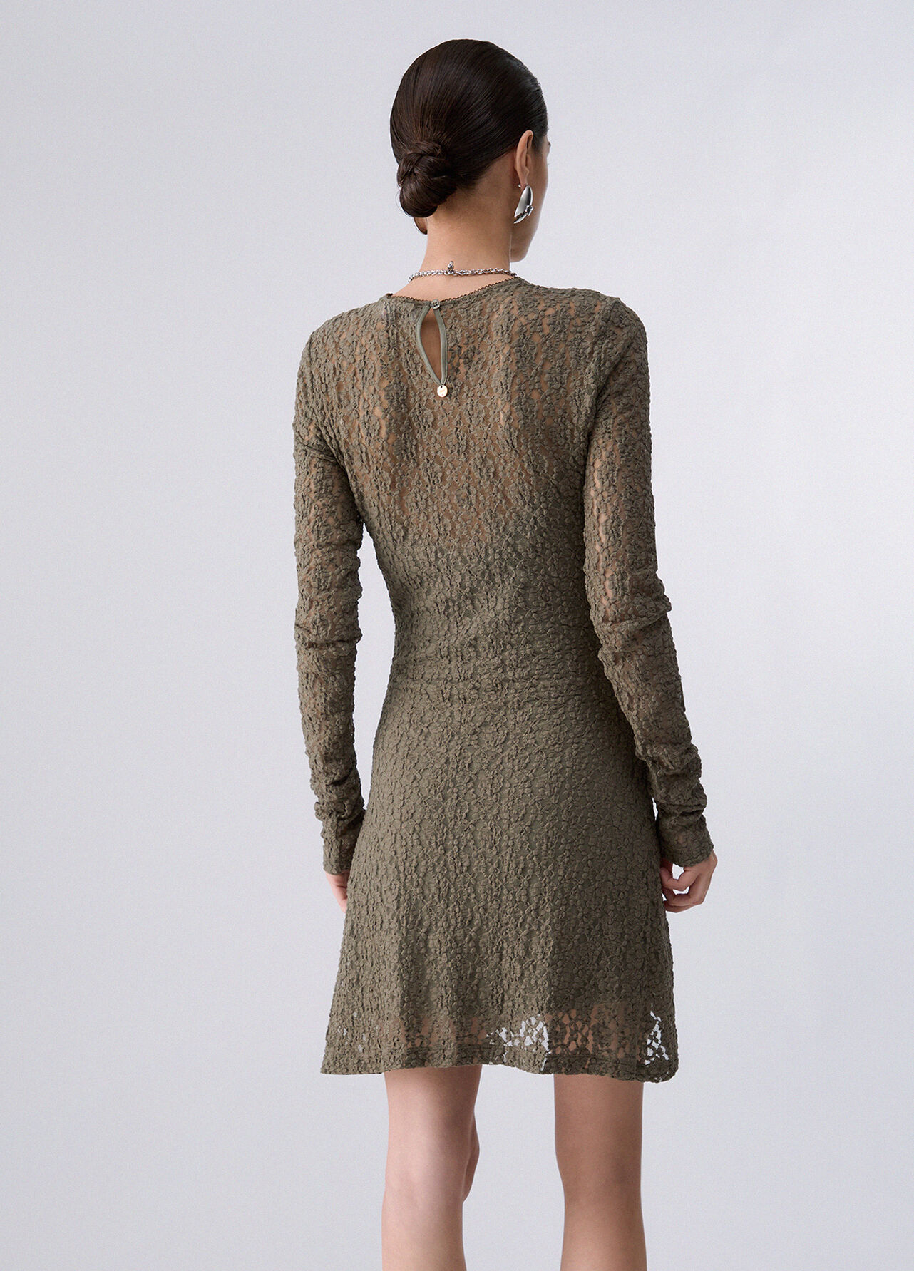 Abito corto in pizzo - GREEN