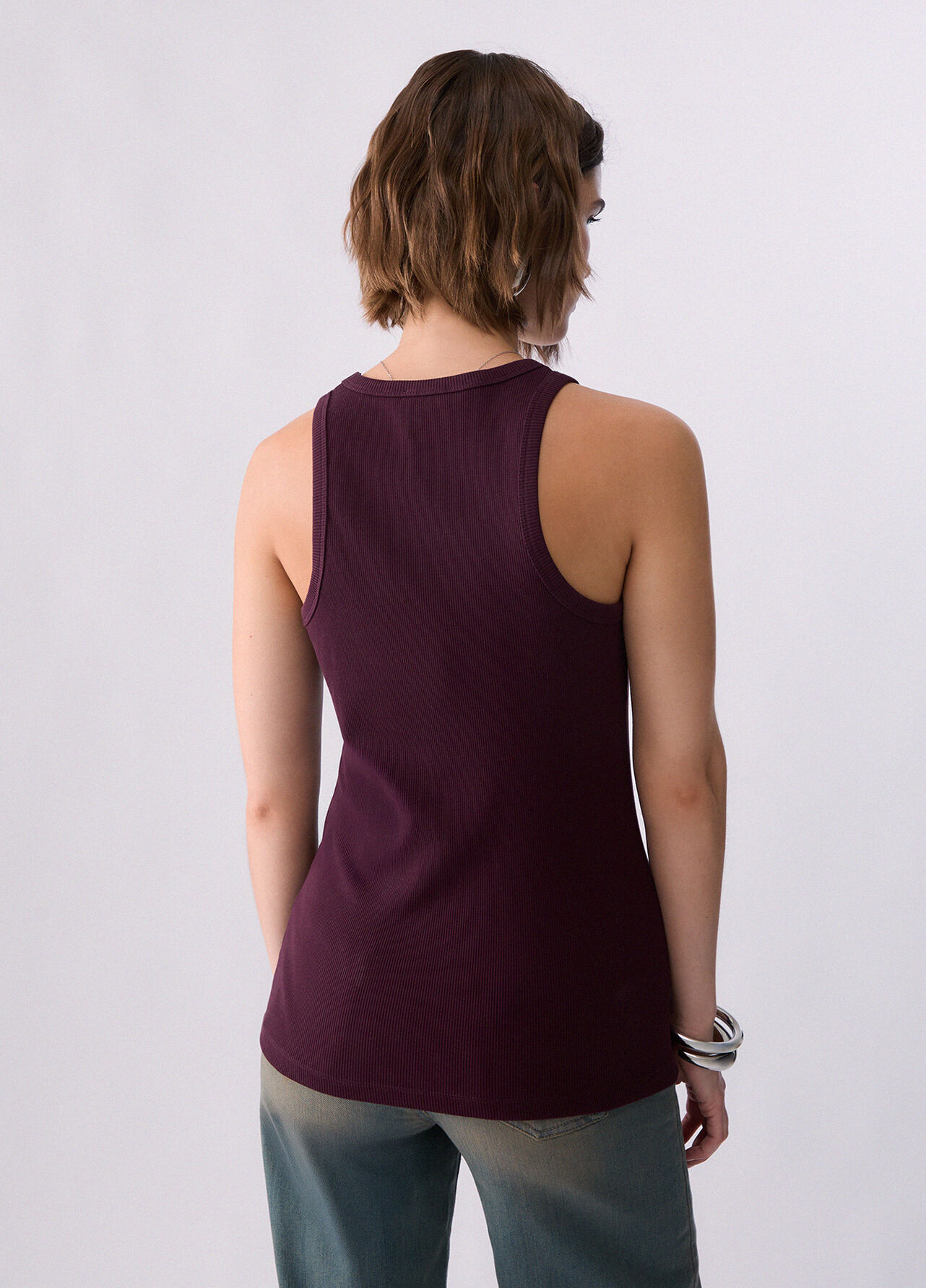 Top con logo - AUBERGINE
