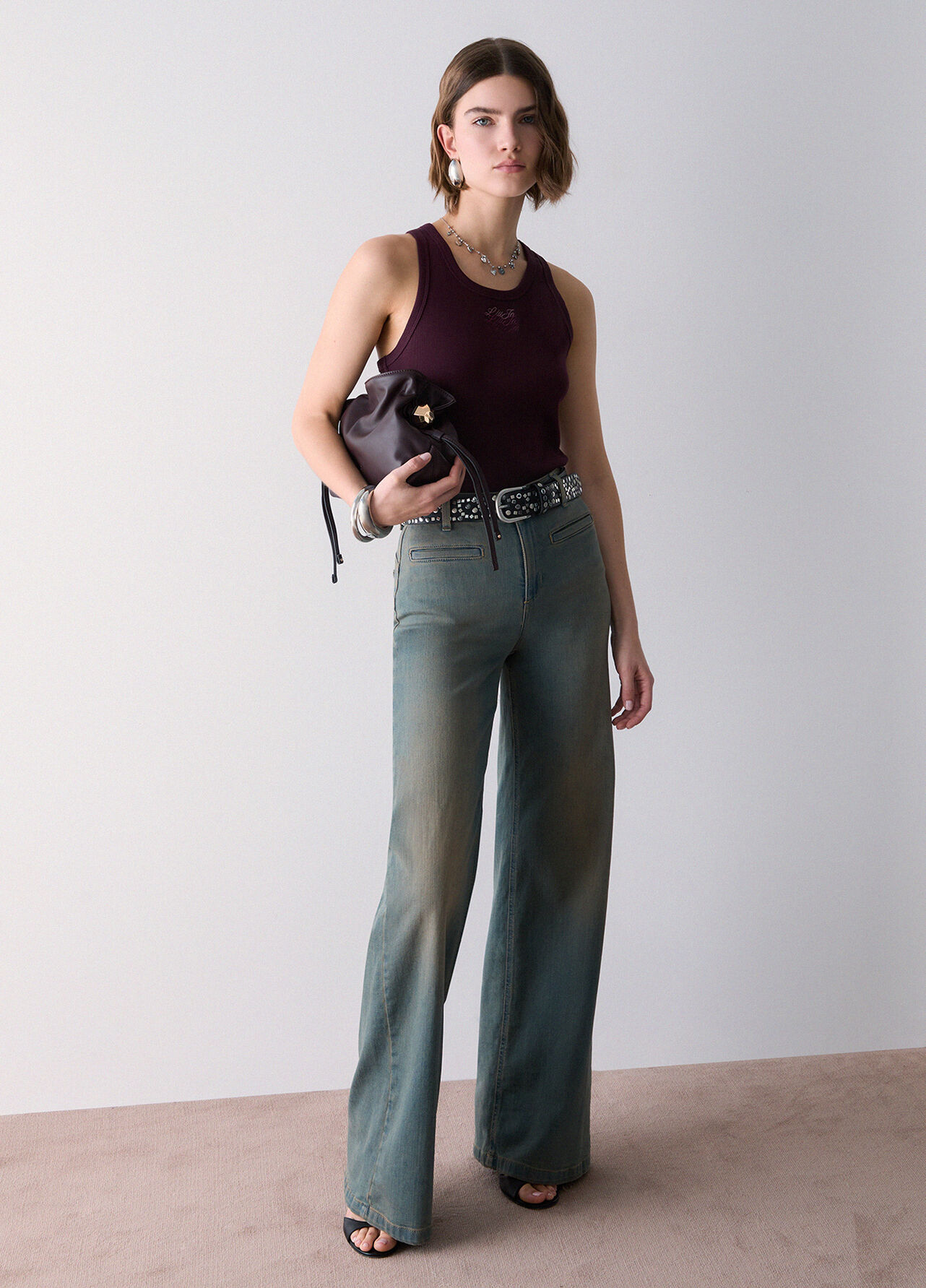 Top con logo - AUBERGINE