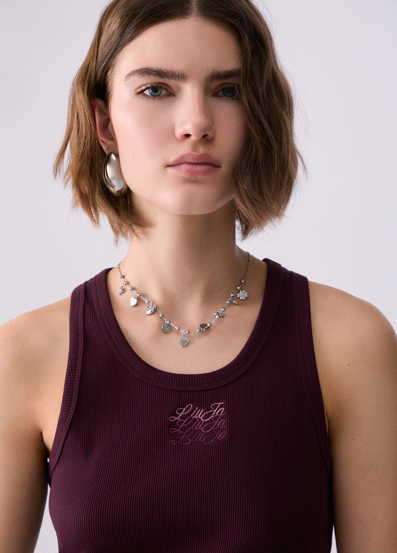 Top con logo - AUBERGINE