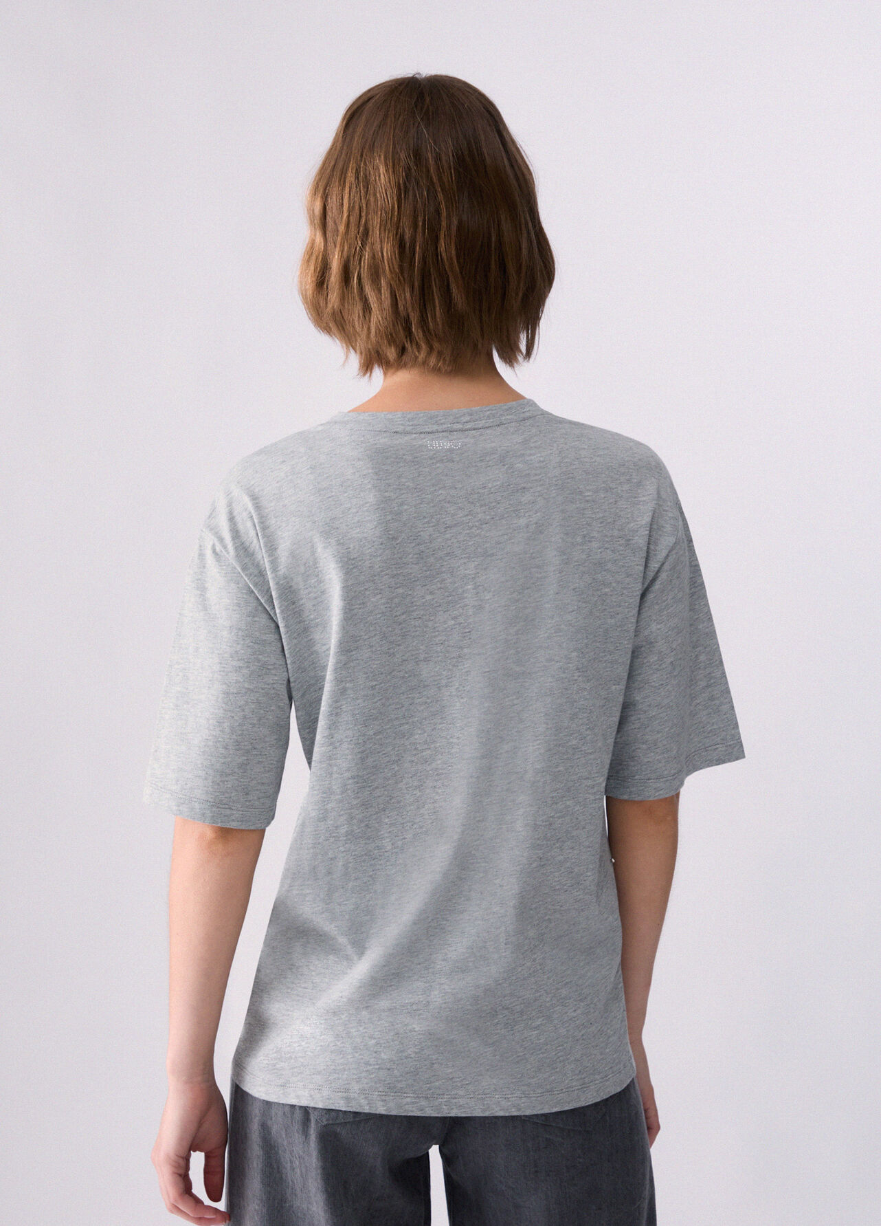 T-shirt con ricami gioiello - GREY
