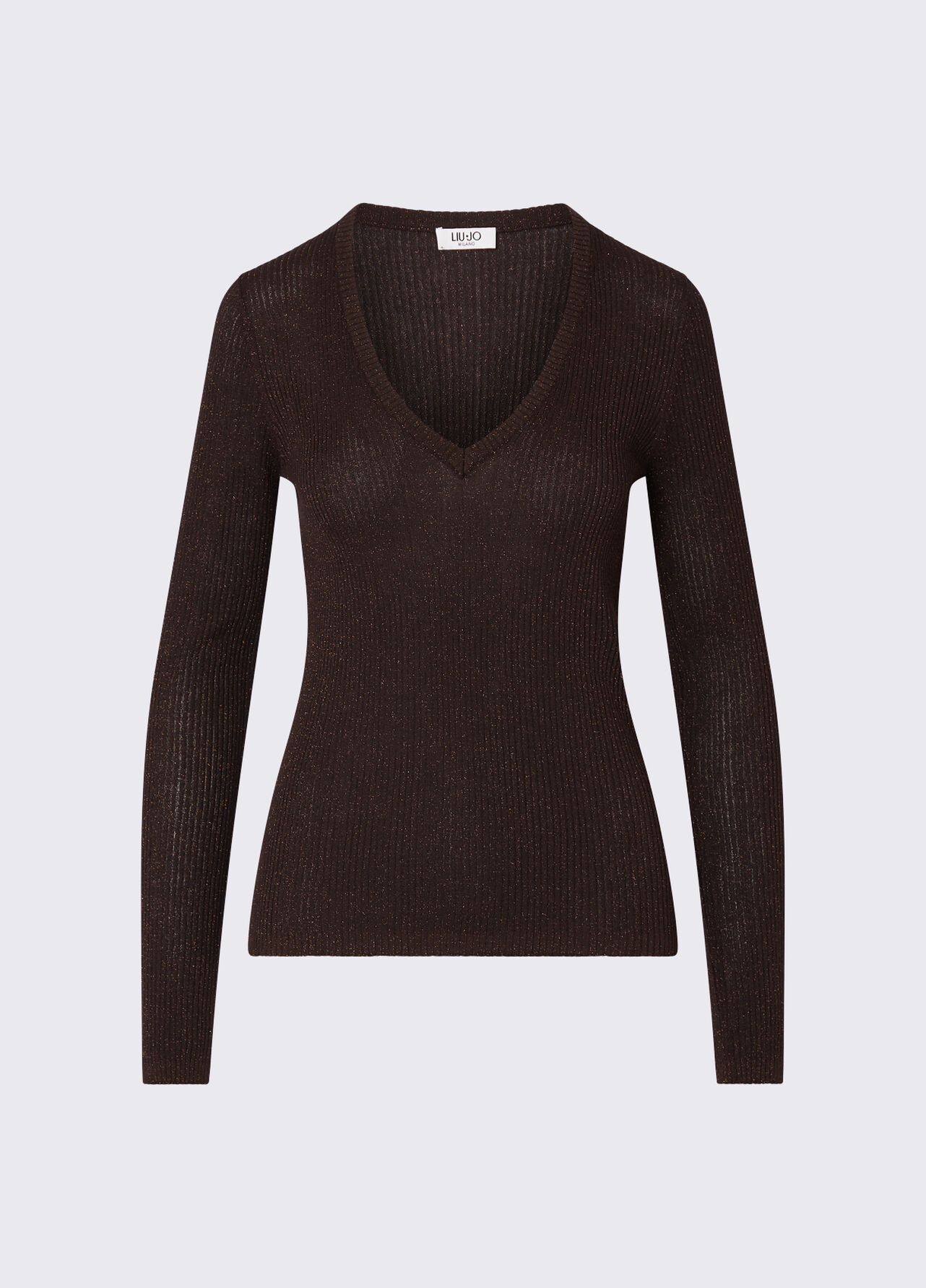 Maglia lamé - DARK BROWN