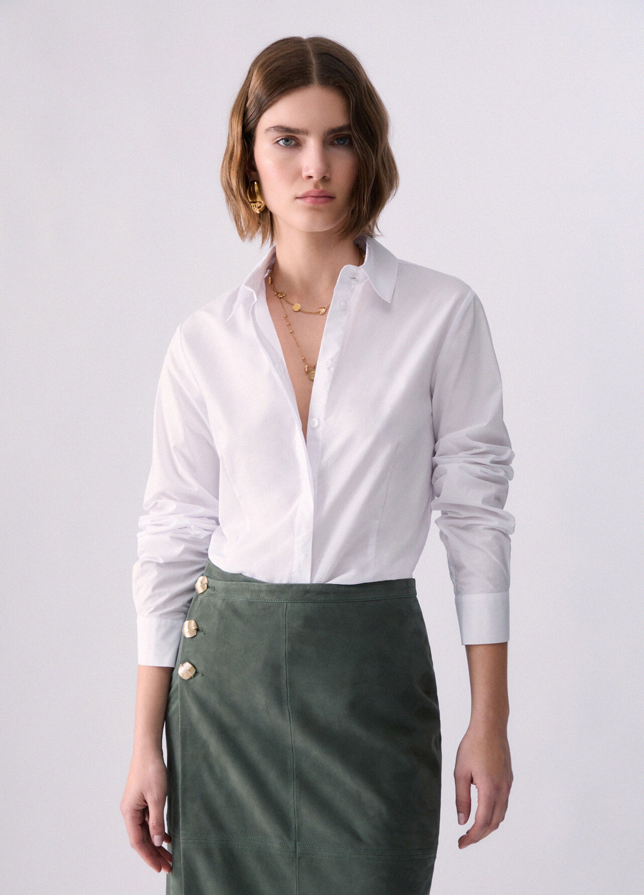 Camicia in popeline - WHITE