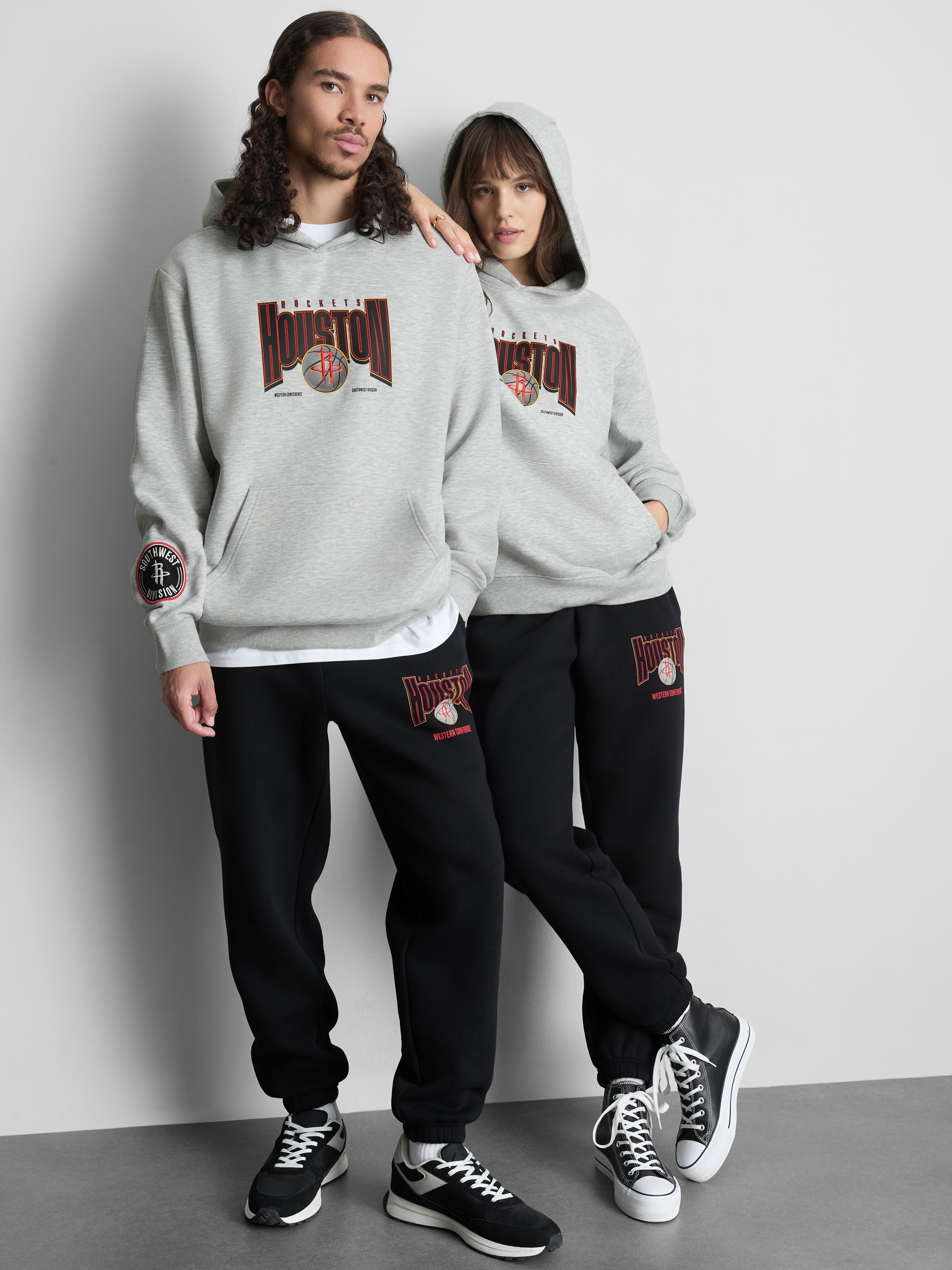 NBA Houston Rockets Cotton-Rich Hoodie - Gray Heather