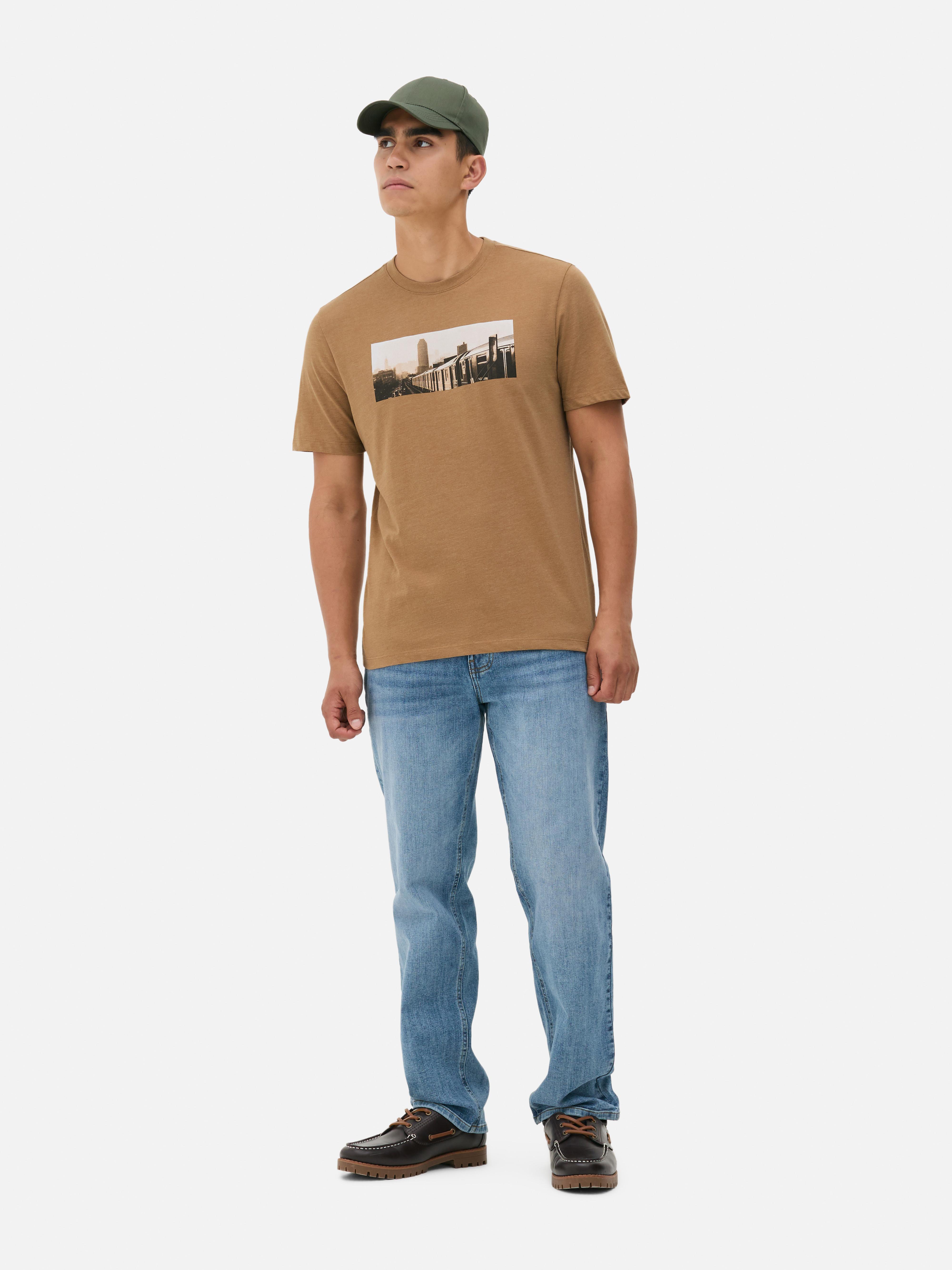 Short-Sleeve Photo T-Shirt - Mustard