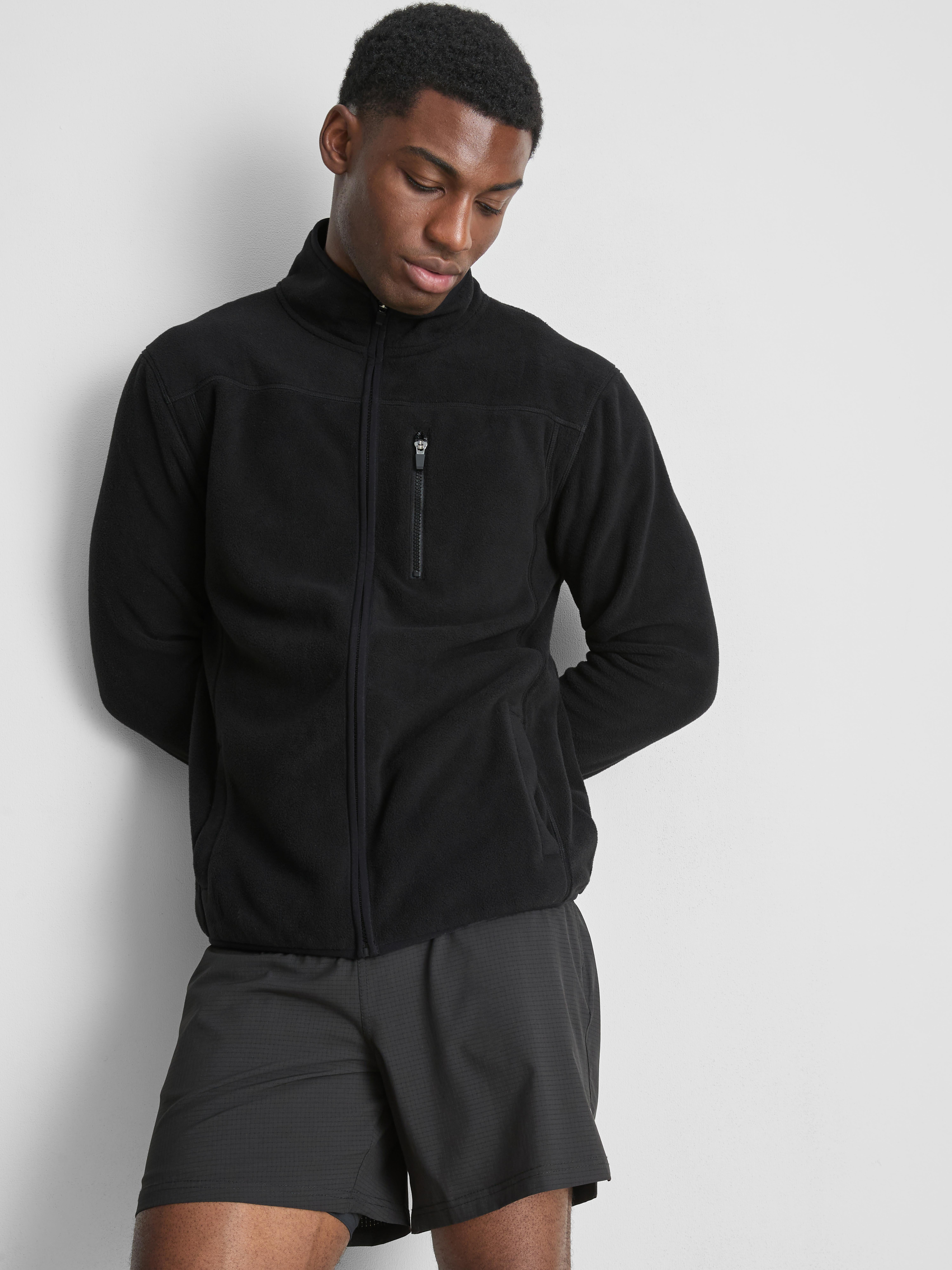 Zip-Up Fleece Jacket - Black
