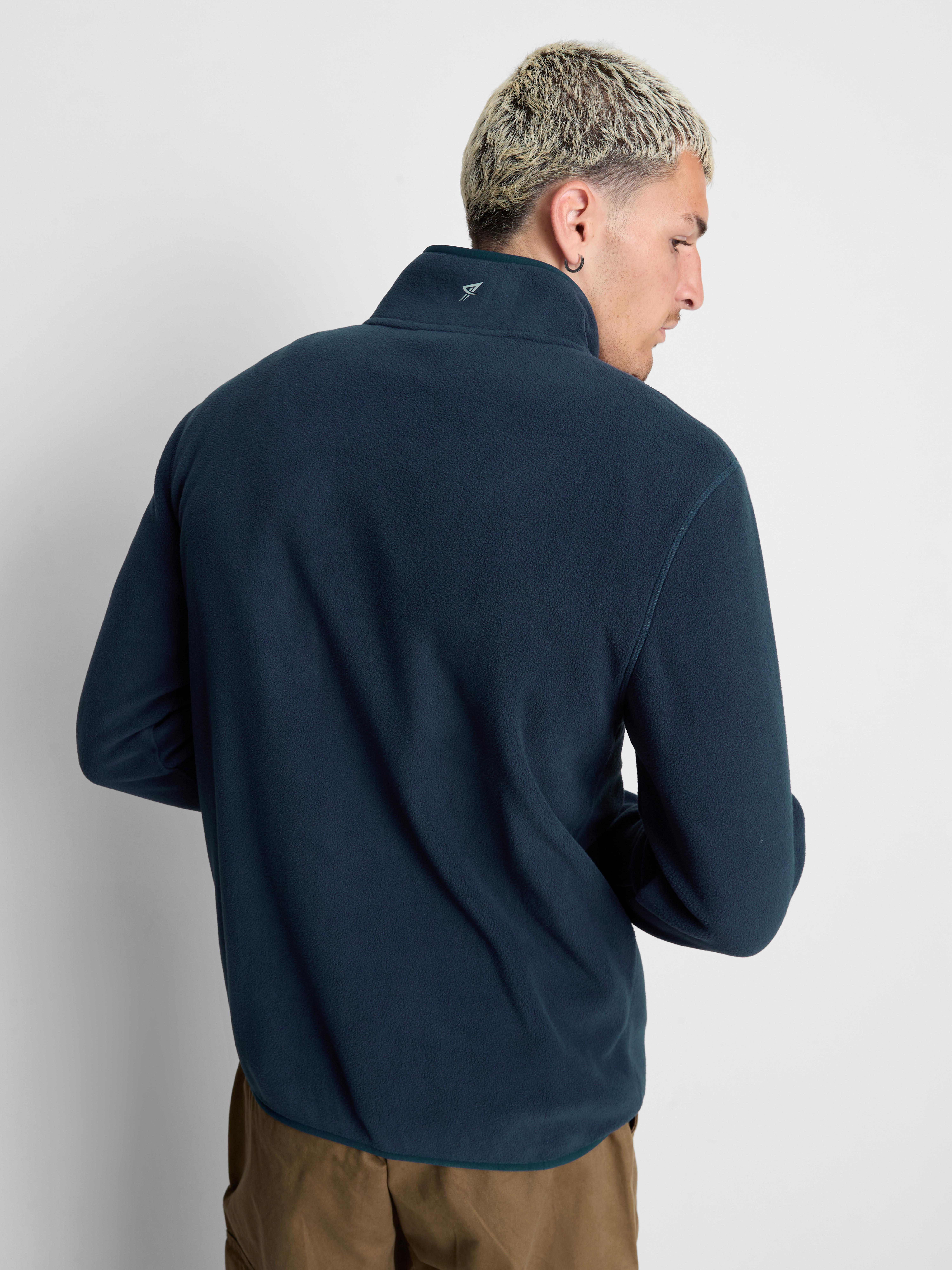 Zip-Up Fleece Jacket - Navy