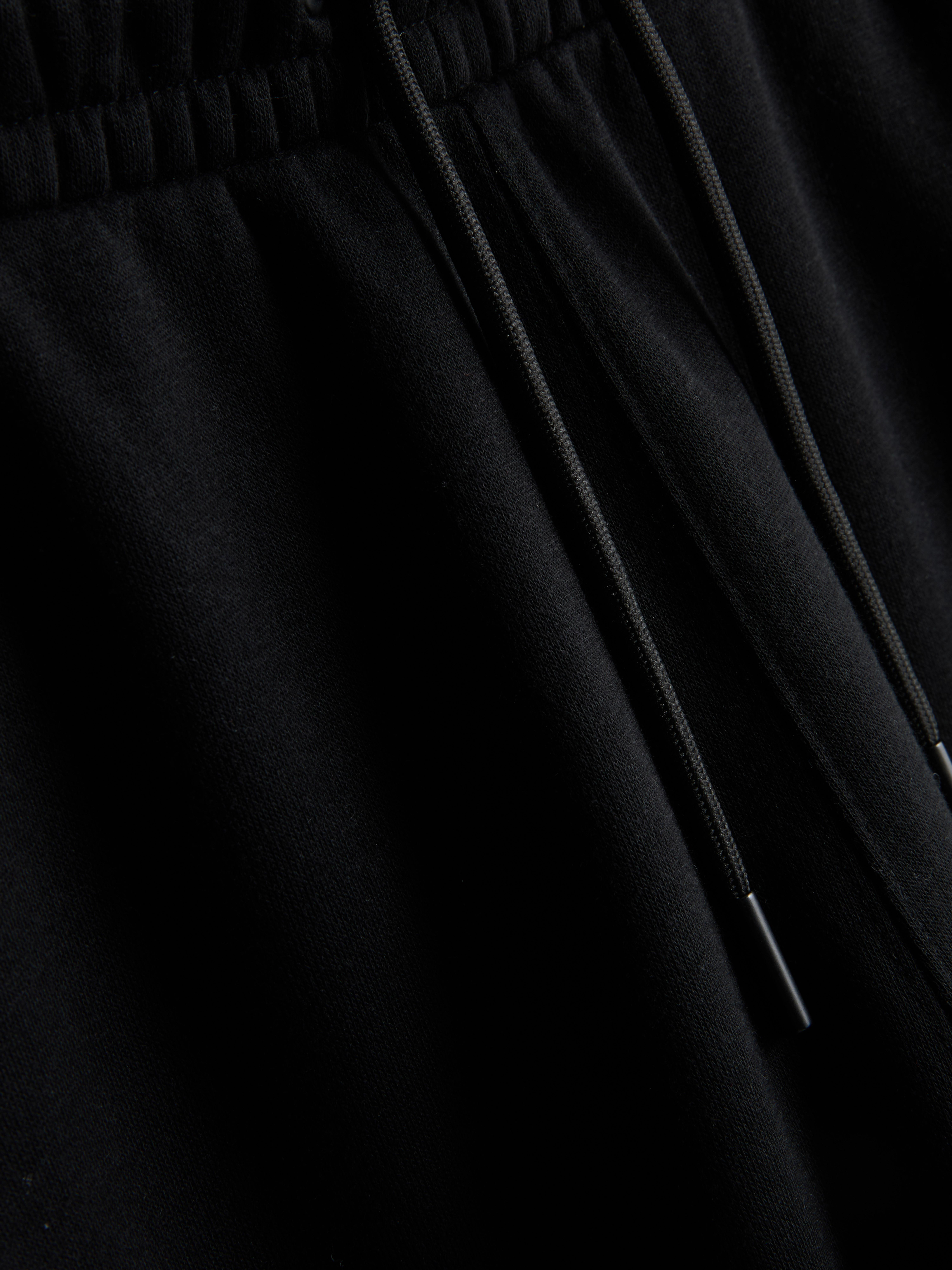 Stretch Waist Cuffed Joggers - Black