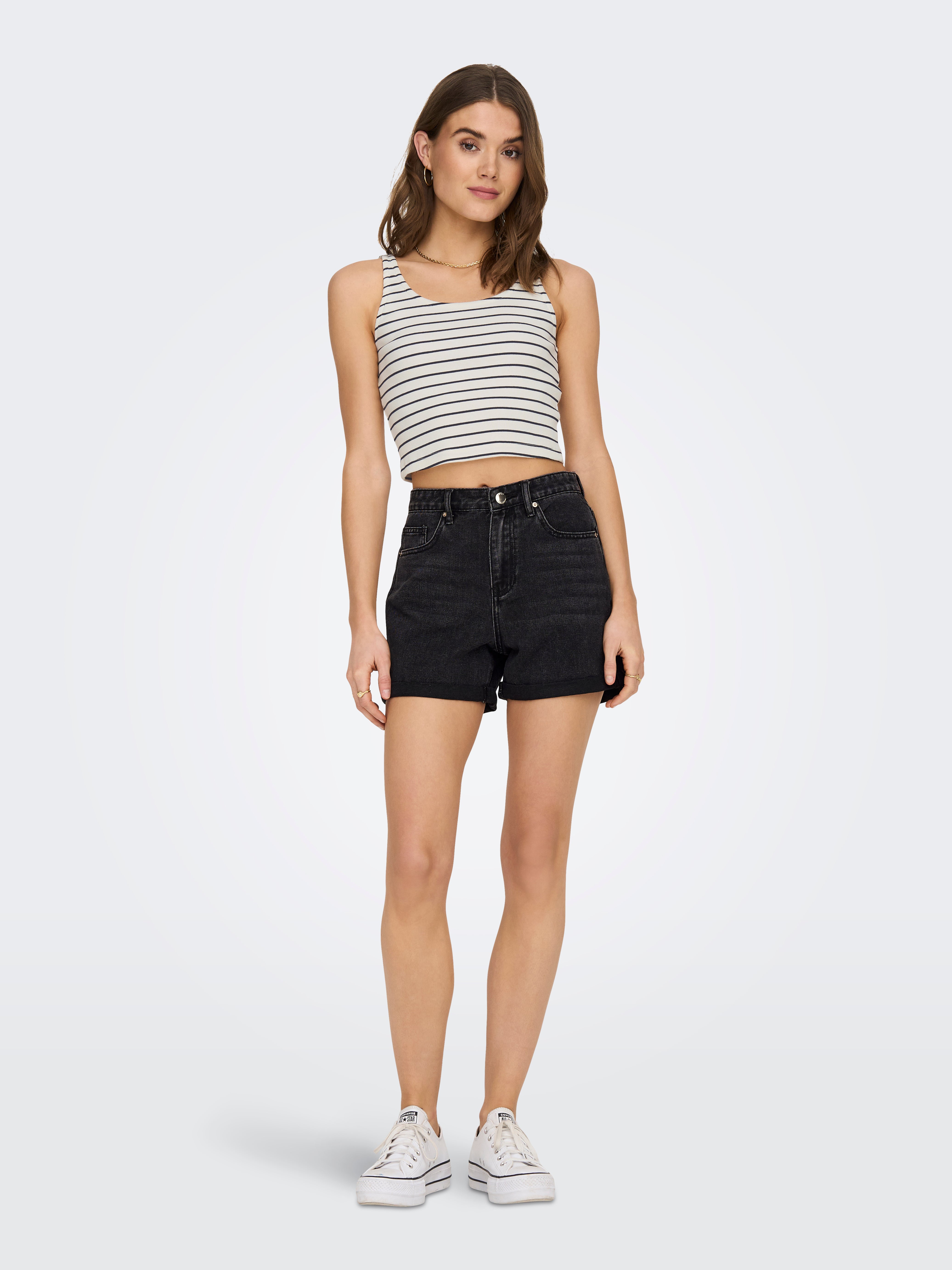 ONLPHINE Regular waist Regular Fit Shorts Black Denim