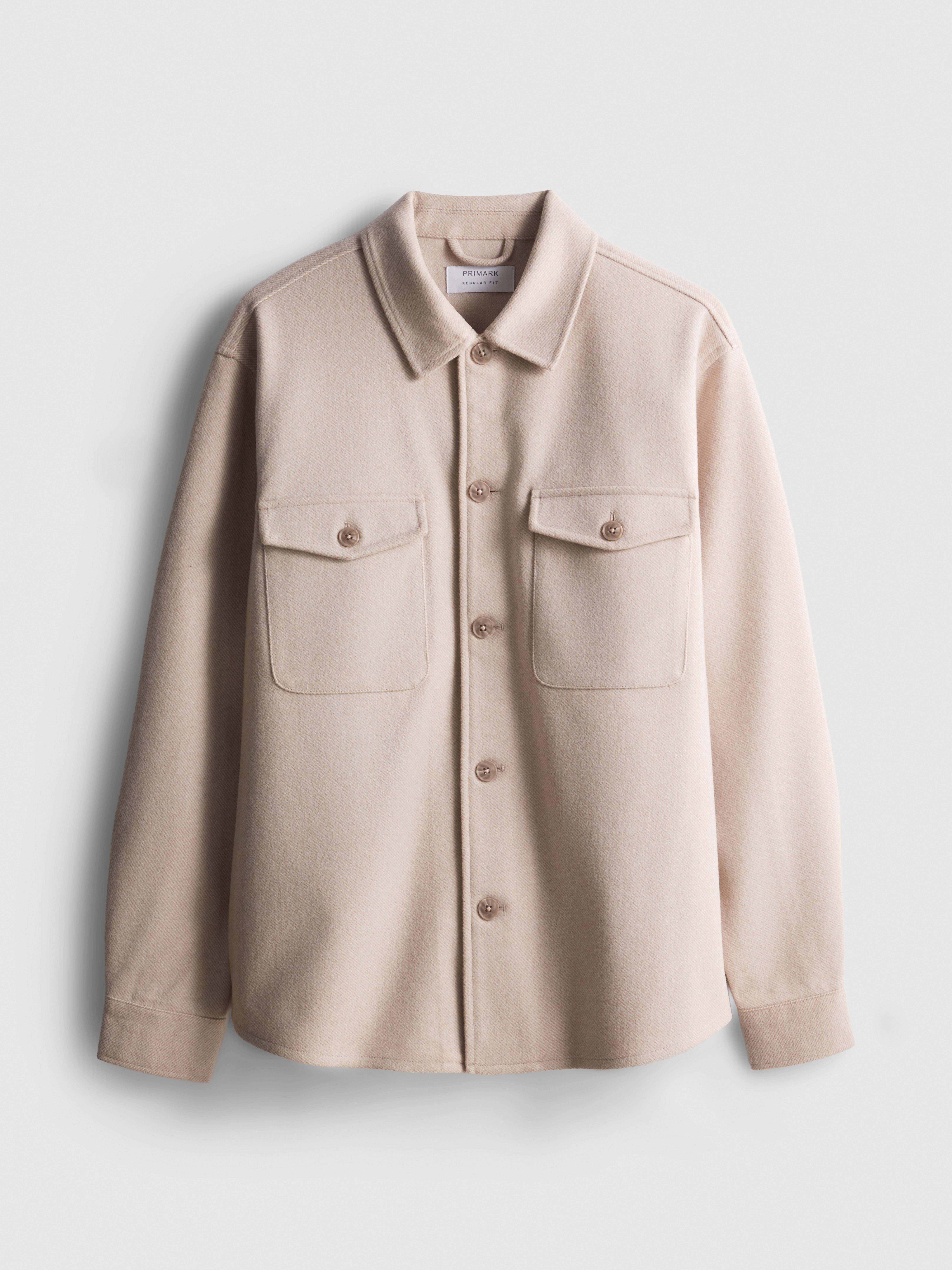 Button-Down Twill Overshirt With Chest Pockets - Ivory