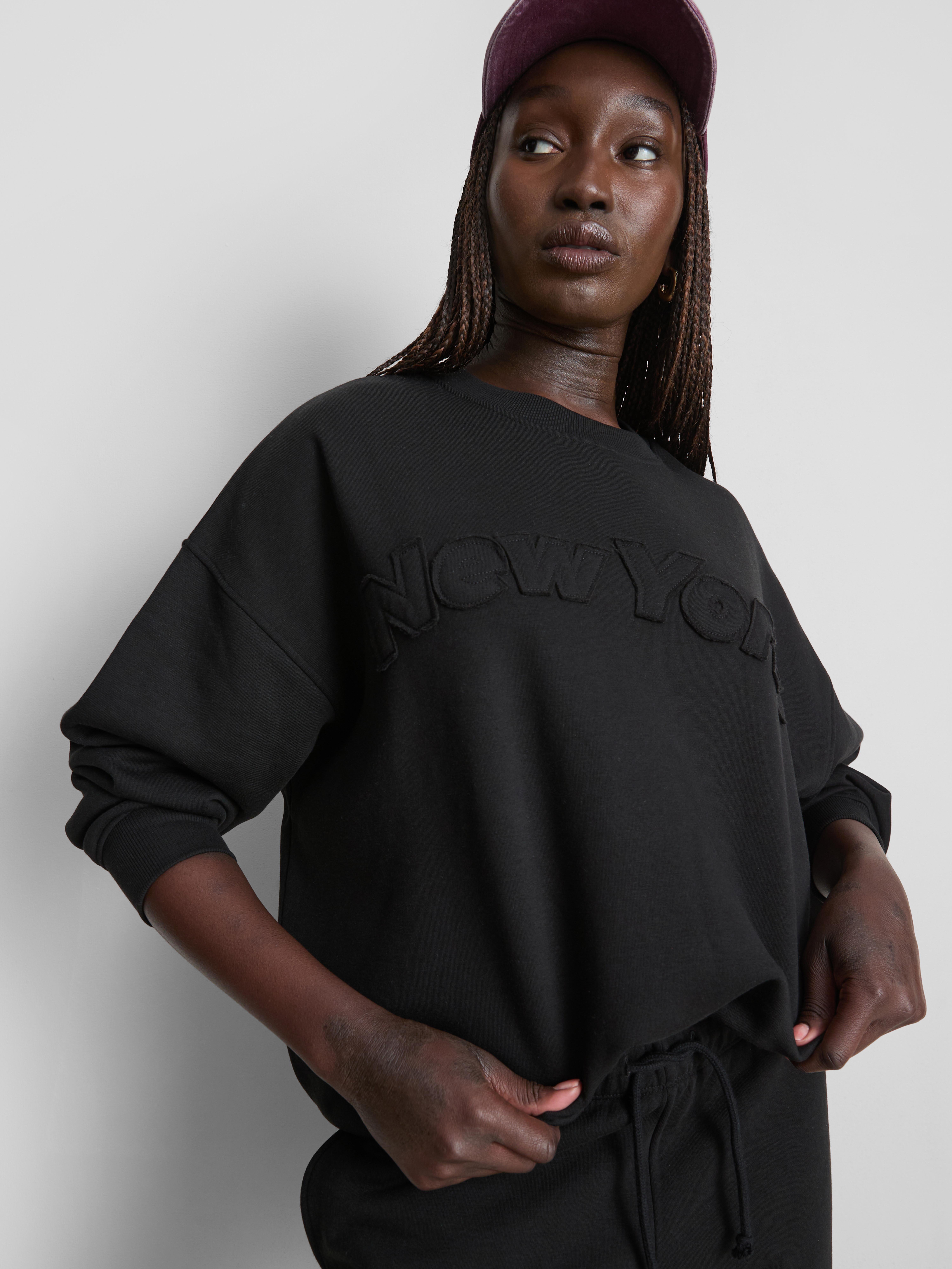 Cotton-Rich Applique Sweatshirt - Black