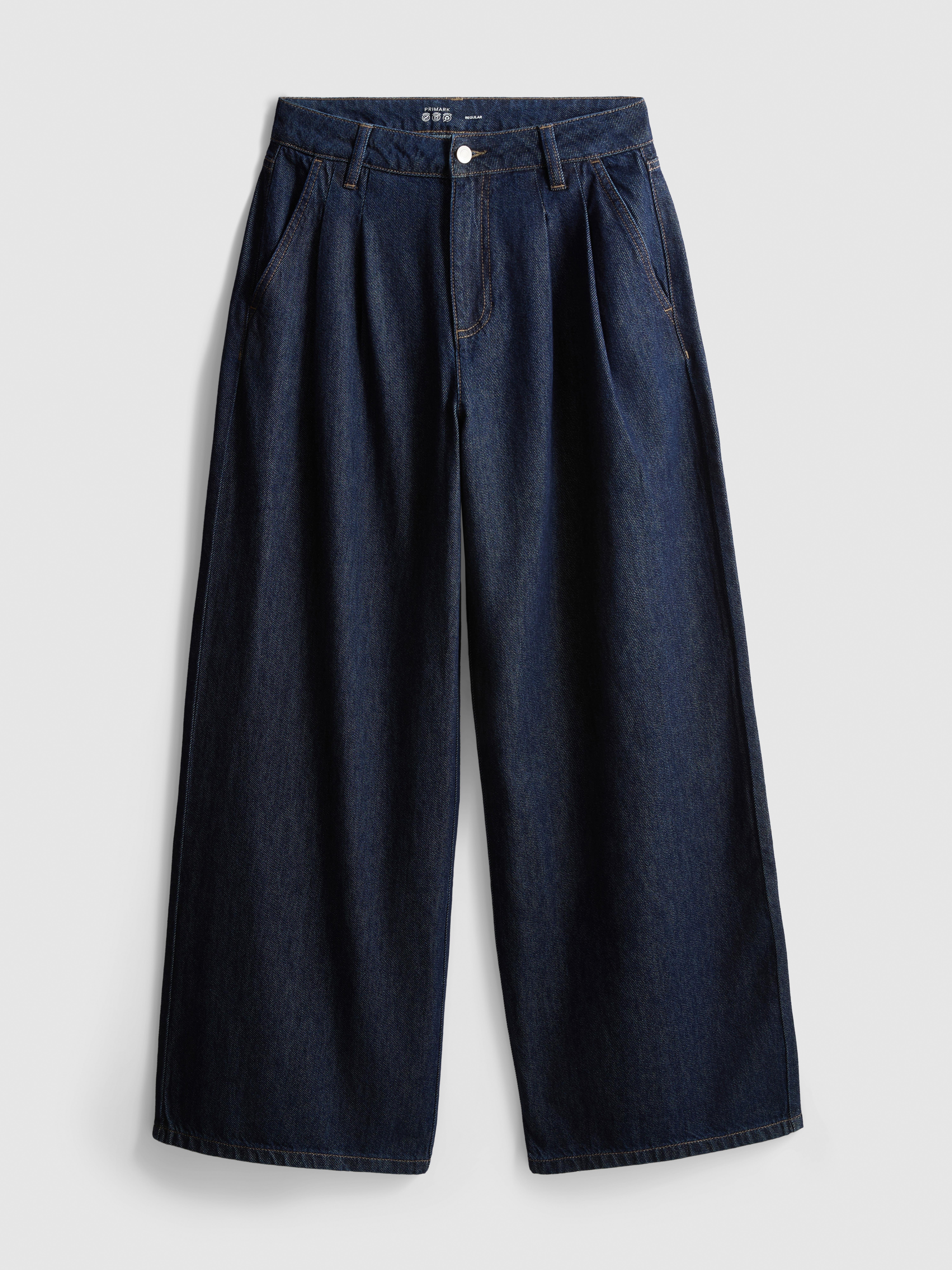 Paula Echevarría Pleat-Front Wide-Leg Jeans - Indigo