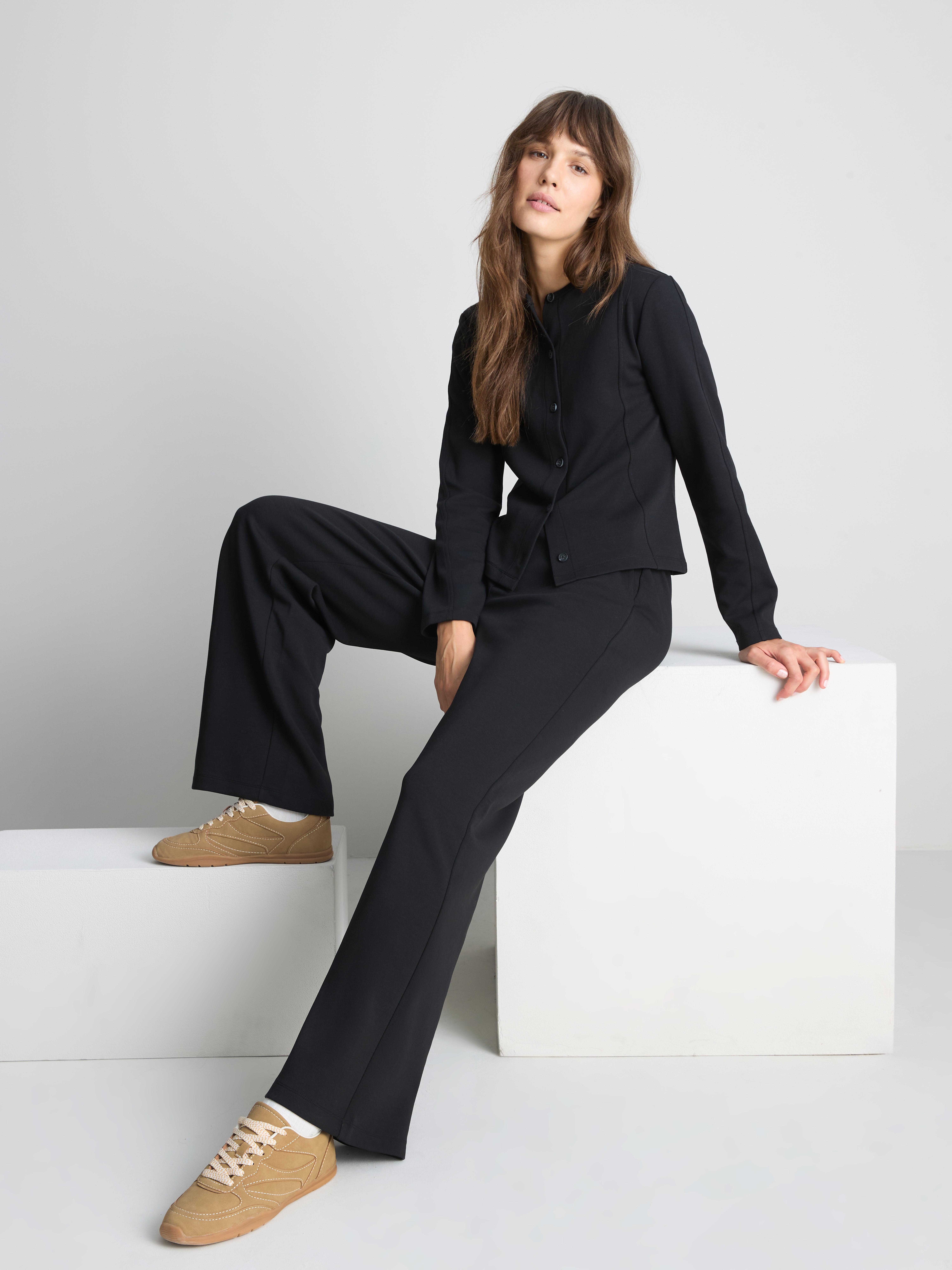Paula Echevarría Structured Crew Neck Cardigan - Black