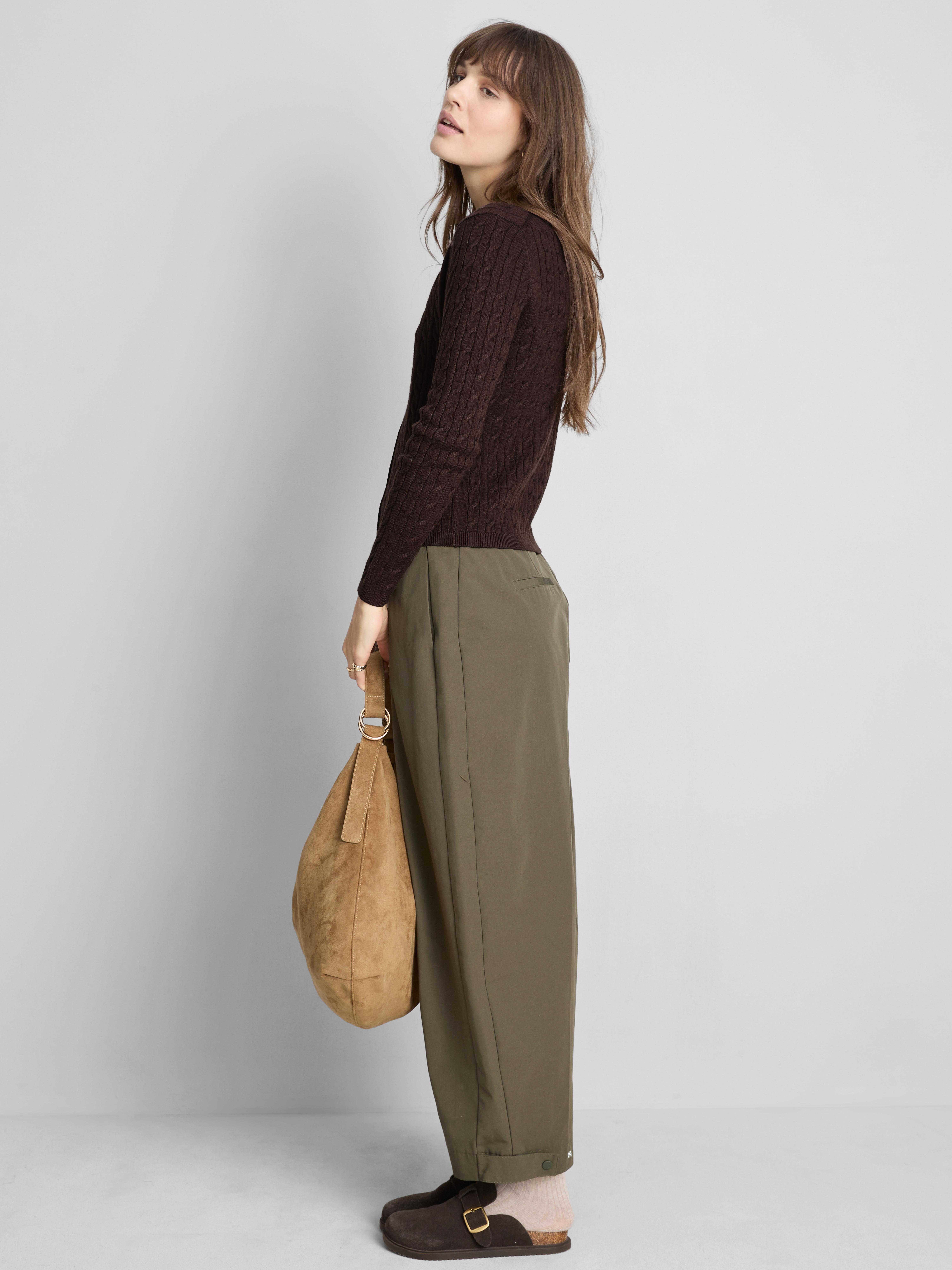 Cable Knit Cardigan - Brown