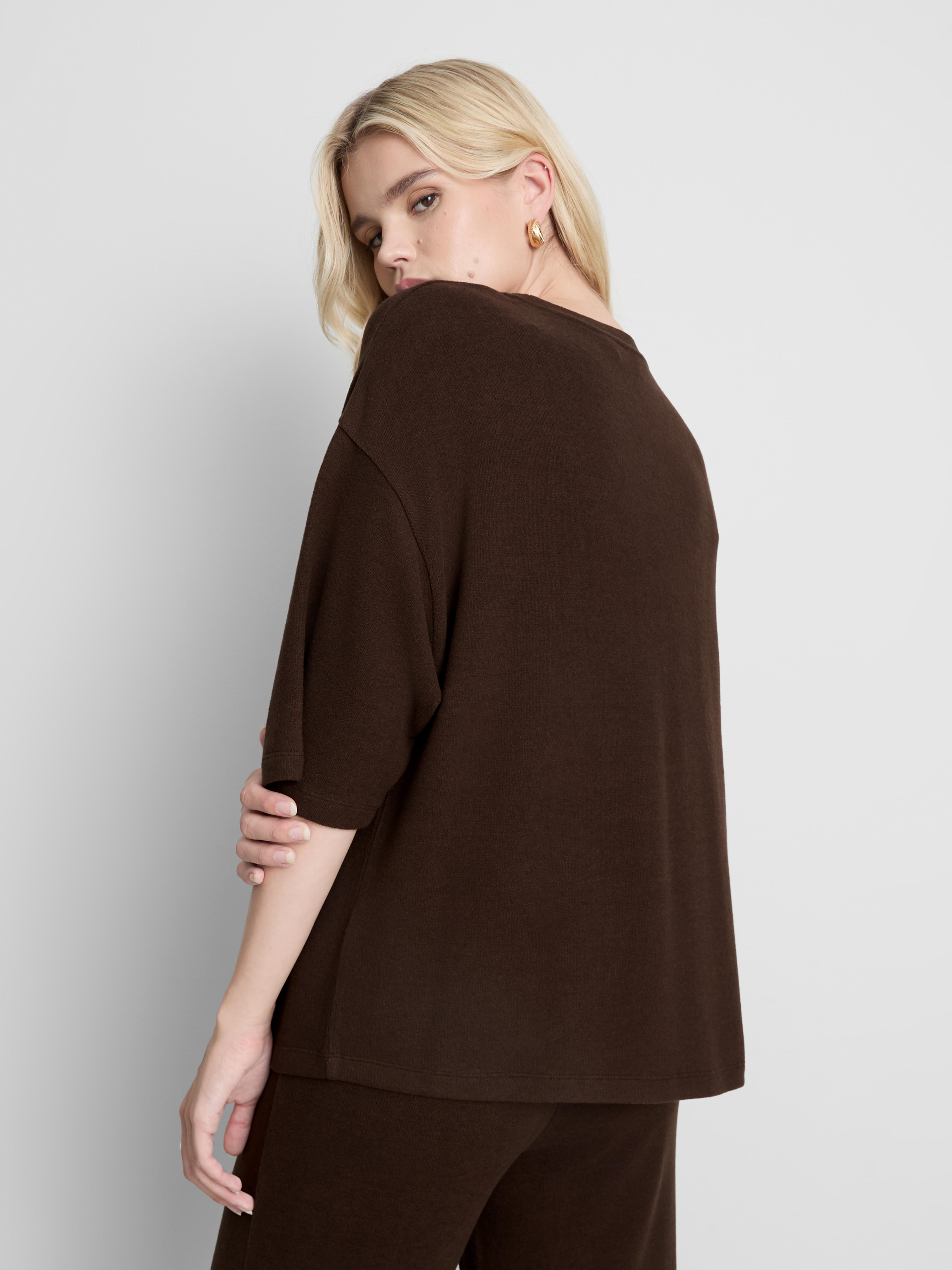 Cozy Oversized Tee - Chocolate